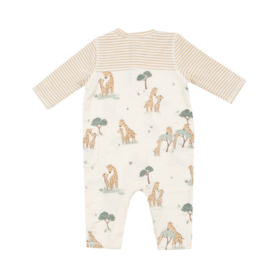 Romper W/ Contrast Sleeve - Giraffe Families-Angel Dear