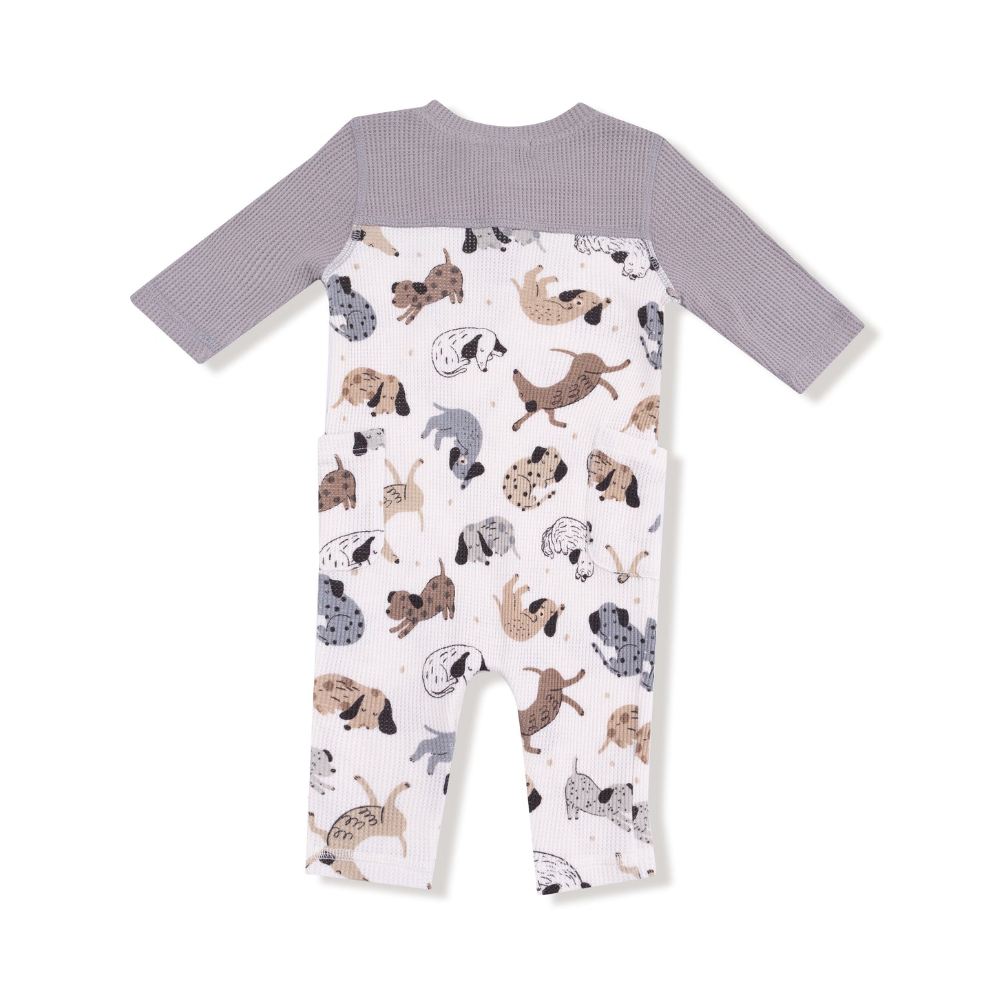 Romper with Contrast Sleeves in our  Cozy Pups print from Angel Dear