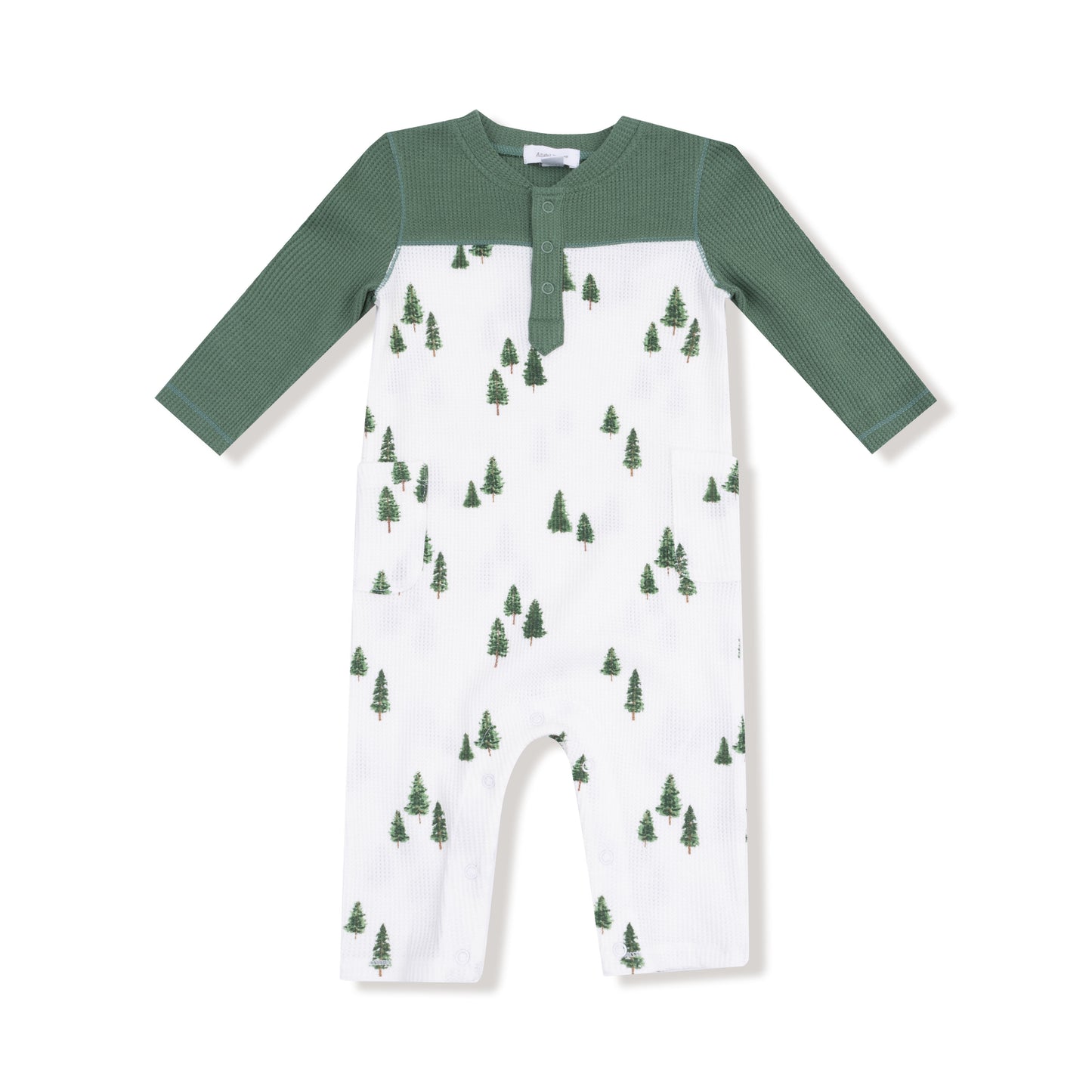 Romper with Contrast Sleeves in our  Tiny Forest print from Angel Dear