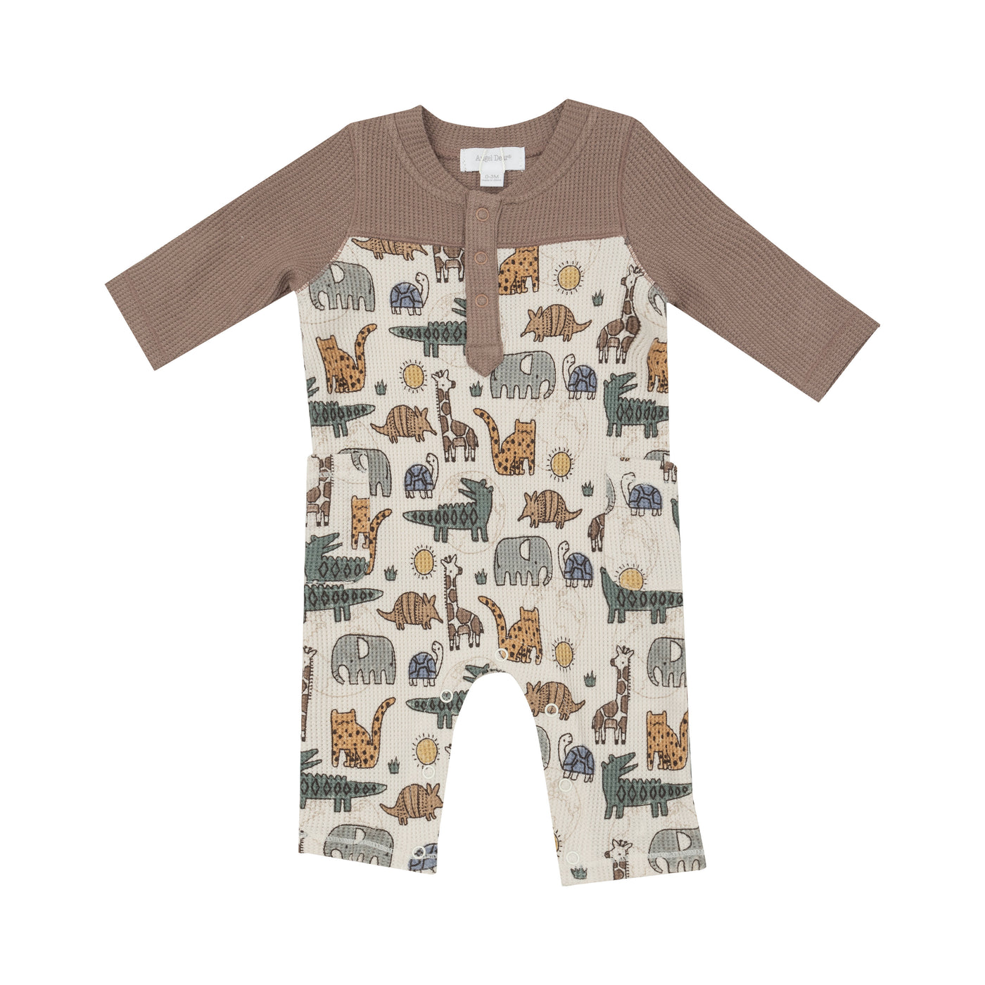 Romper W/ Contrast Sleeve - Safari Sketchbook-Angel Dear