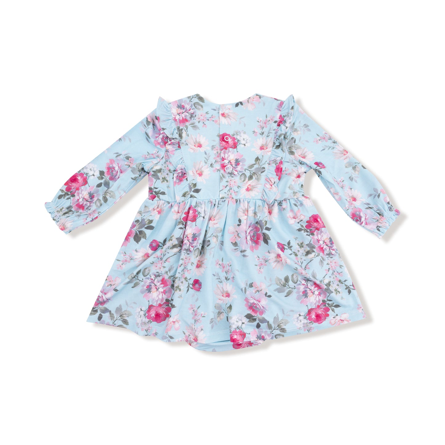 Ruffle Long Sleeve Bodysuit Dress in our  Charlotte Floral print from Angel Dear