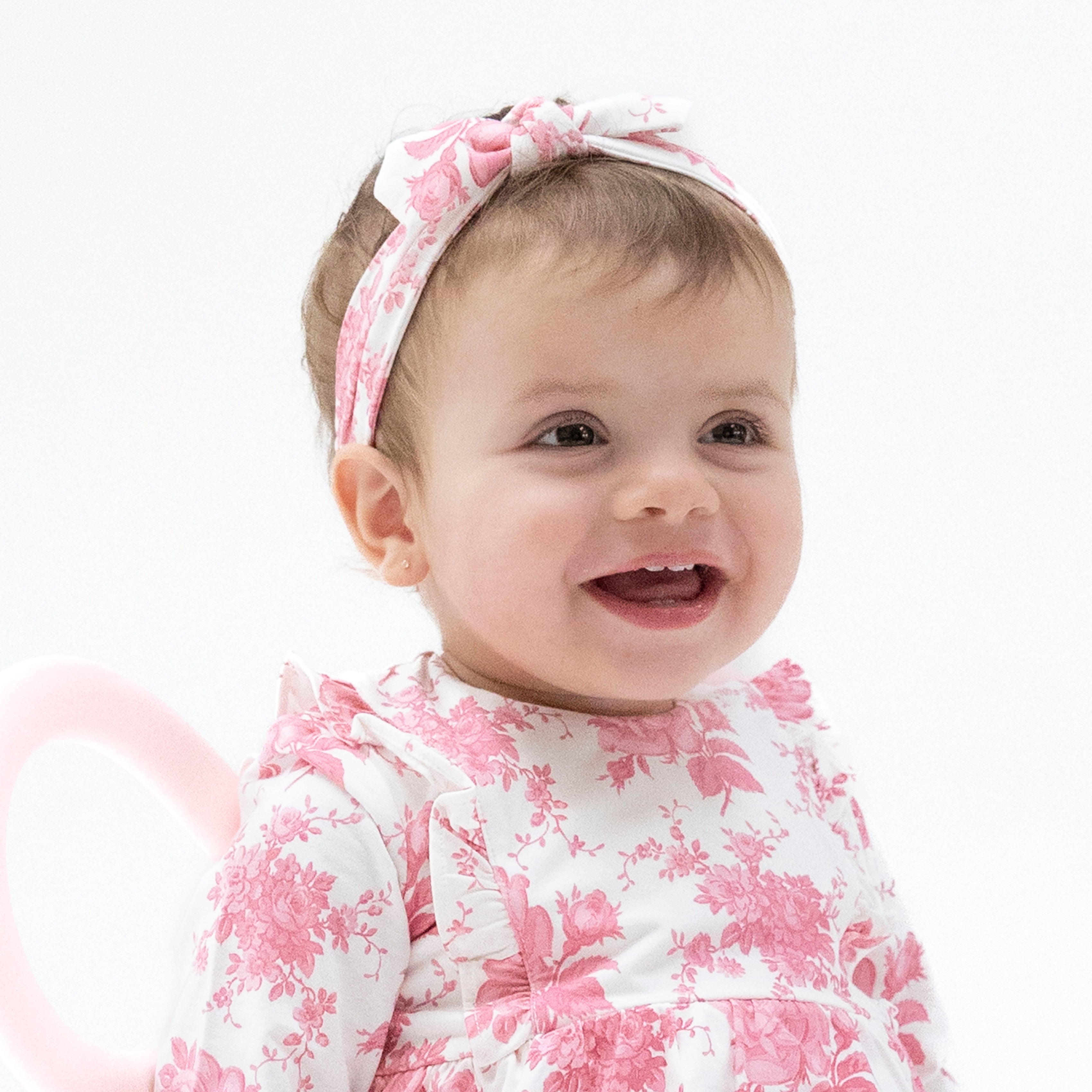 Knot Headband in our  Vintage Pink Roses print from Angel Dear