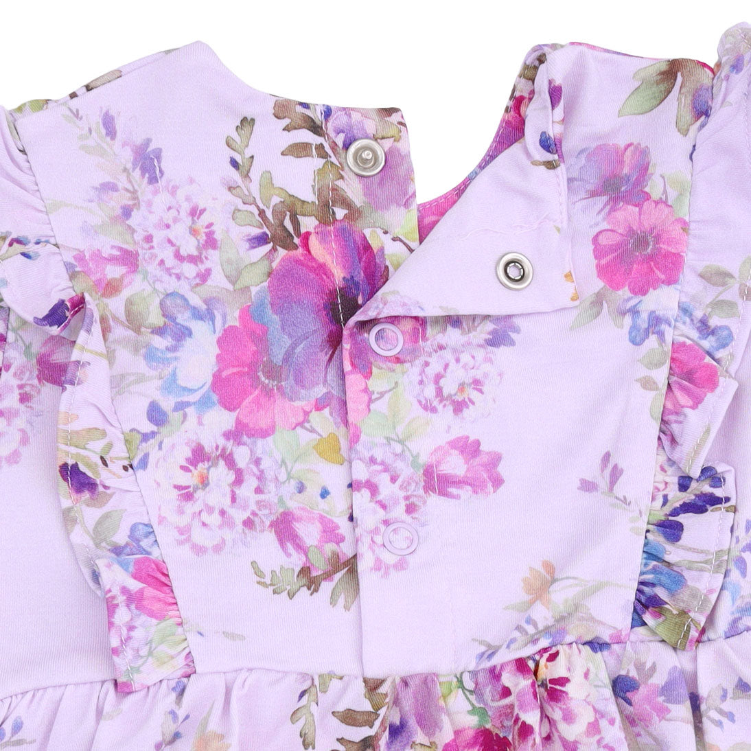 Dahlia Floral - Long Sleeve Ruffle Bodysuit Dress