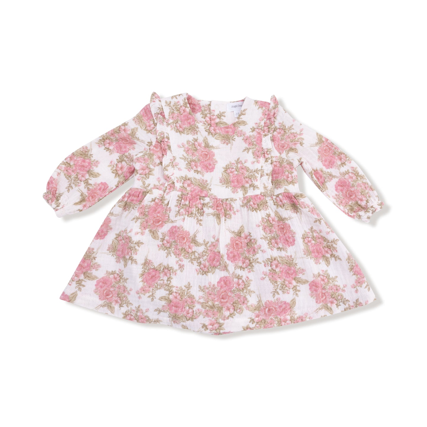 Ruffle Long Sleeve Bubble with Skirt in our  Heirloom Bouquets print from Angel Dear
