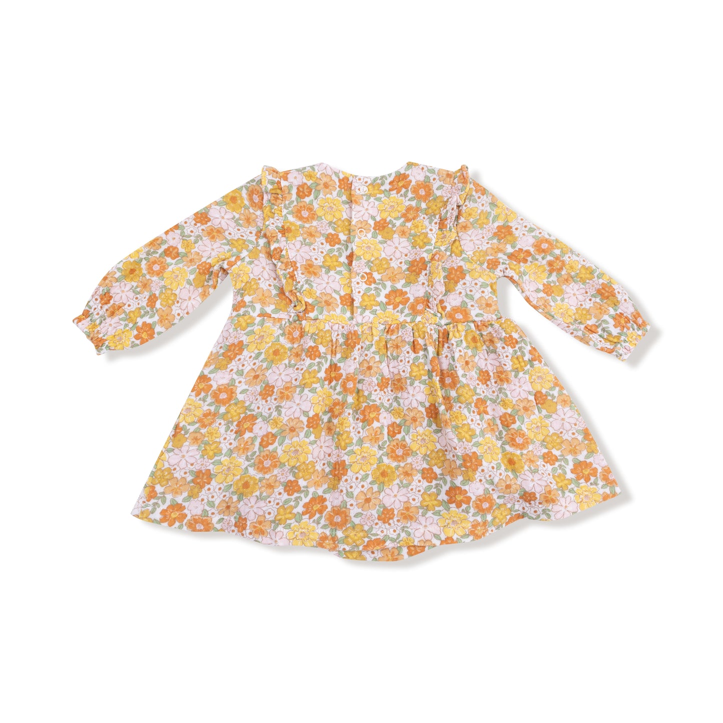 Ruffle Long Sleeve Bubble with Skirt in our  Sweet Amber Floral print from Angel Dear