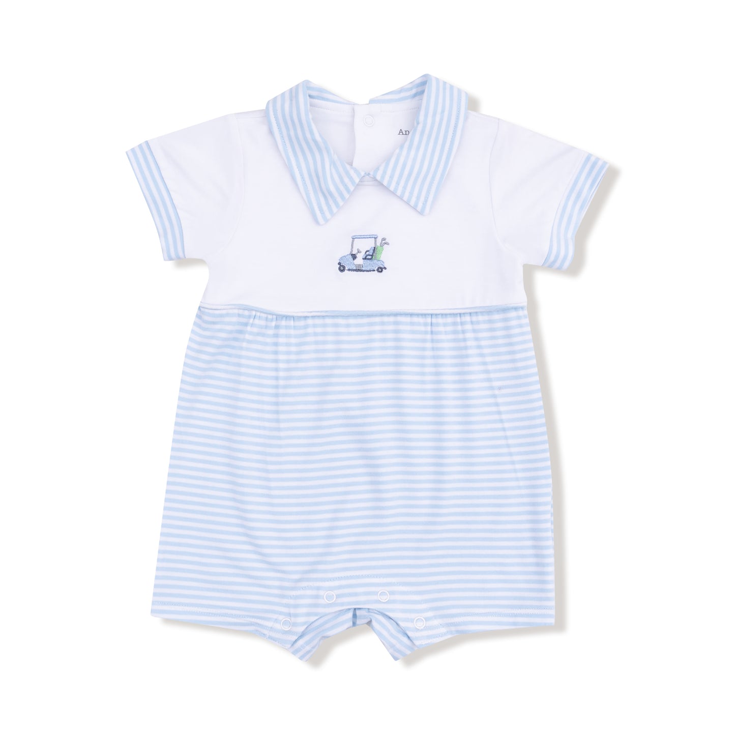 Polo Shortie with Contrast in our  Baby Golf Carts - Blue print from Angel Dear