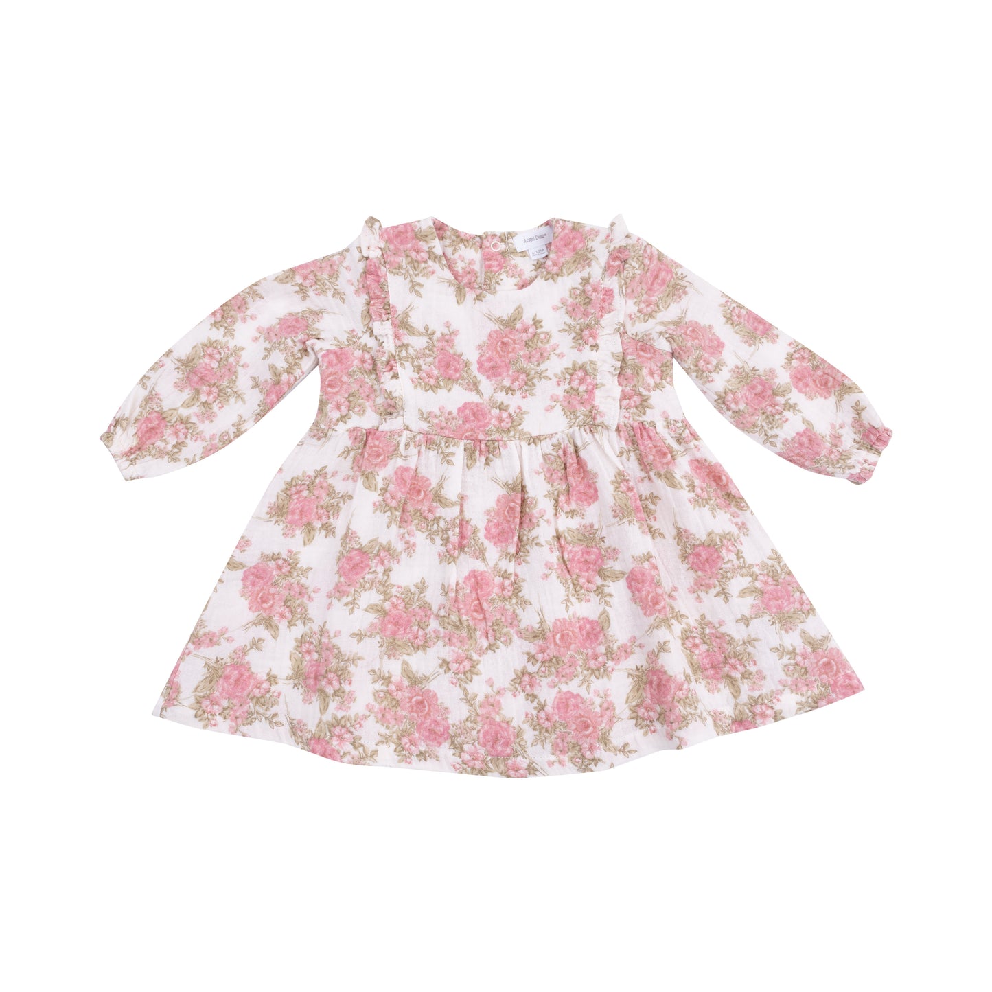 Ruffle Long Sleeve Dress and Ribbed Legging in our  Heirloom Bouquets print from Angel Dear