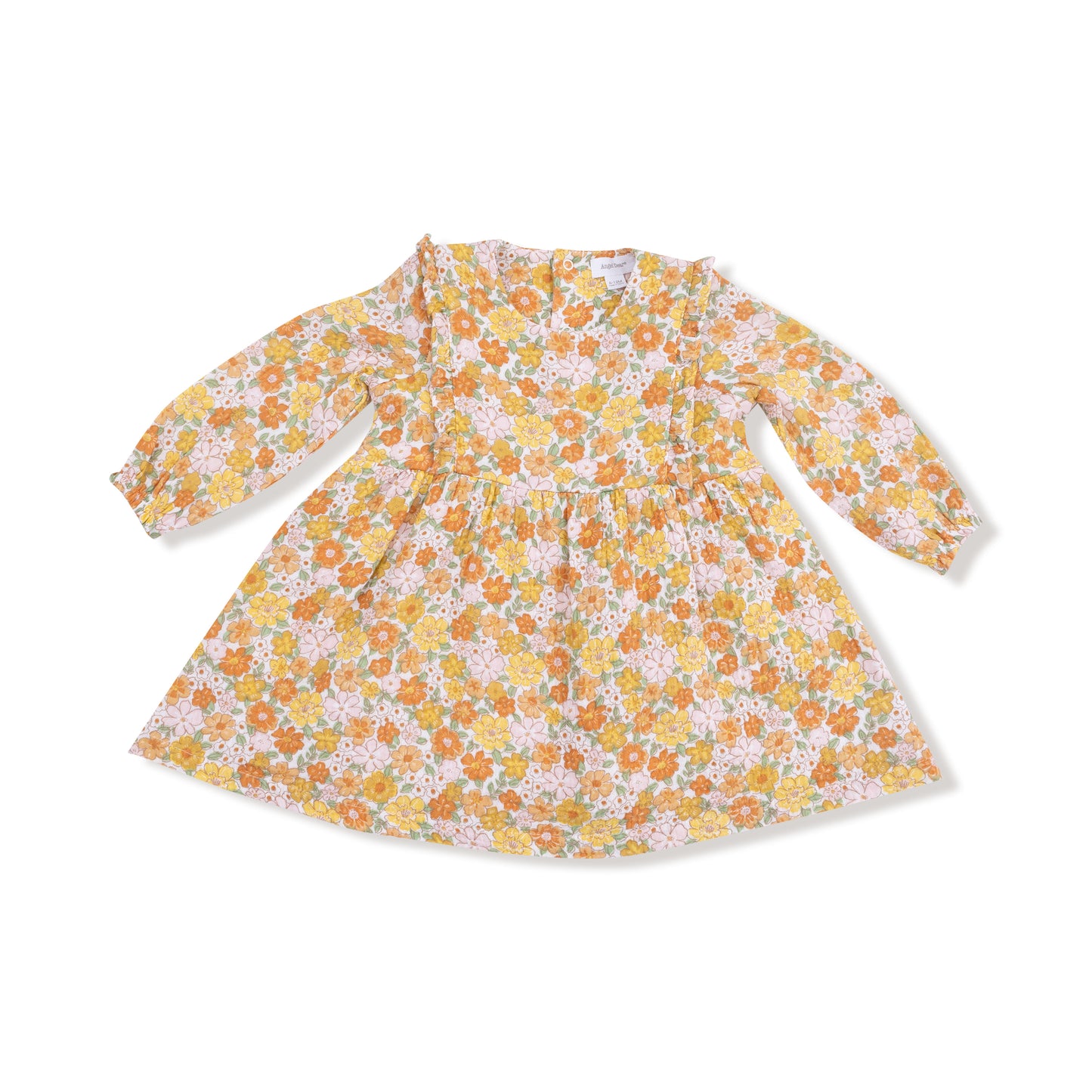 Ruffle Long Sleeve Dress + Ribbed Legging in our  Sweet Amber Floral print from Angel Dear