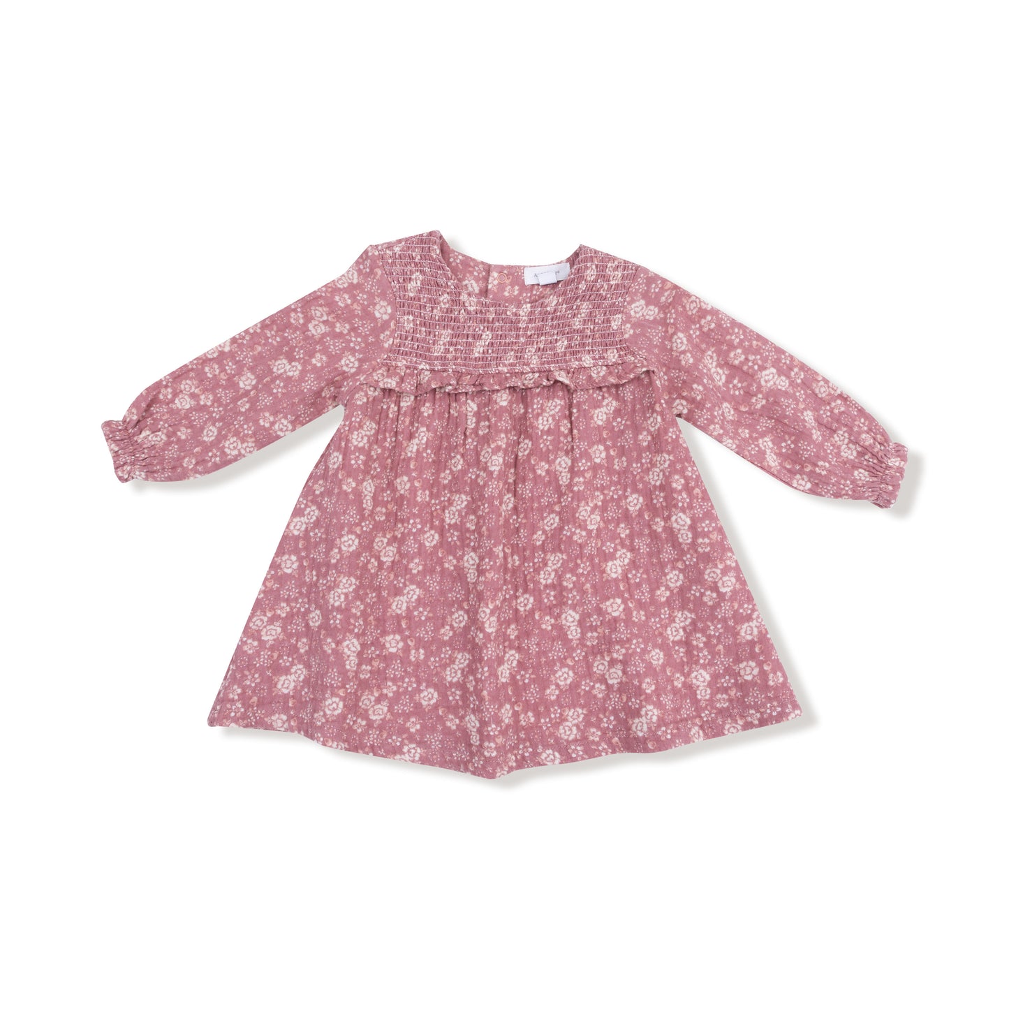 Smocked Ruffle Long Sleeve Dress + Diaper Cover (2T to 4T Dress Only) in our  Bandana Floral print from Angel Dear
