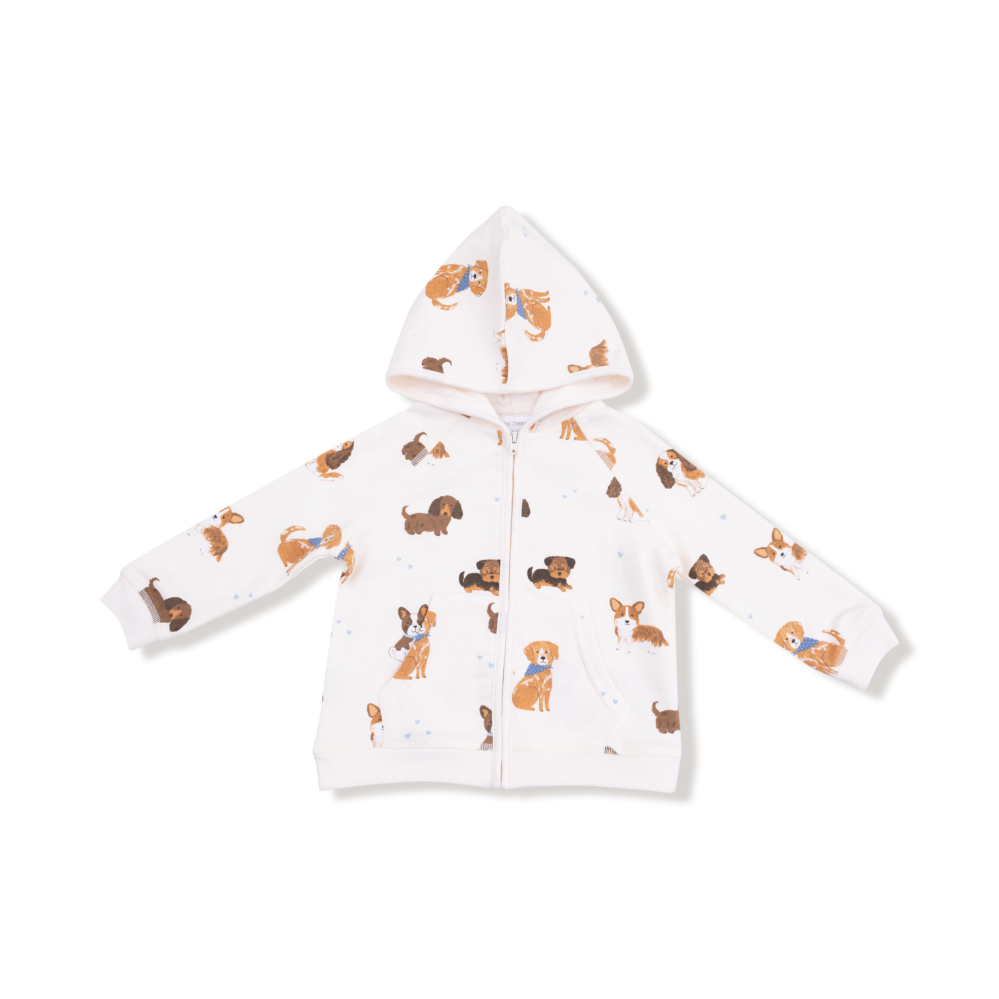 Zip Hoodie in our  Best Friend Dogs - Uni print from Angel Dear