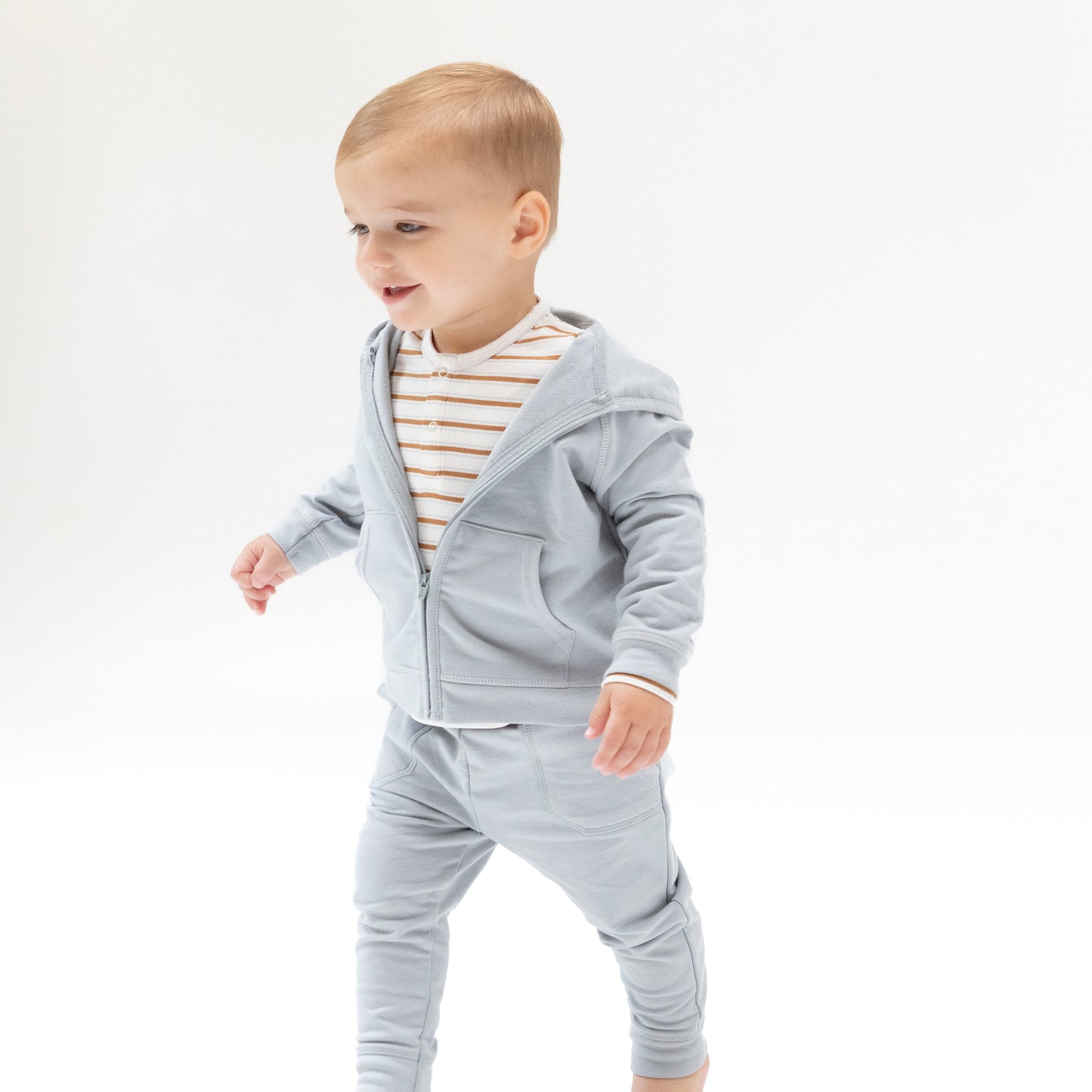 Zip Hoodie in our Quarry print from Angel Dear