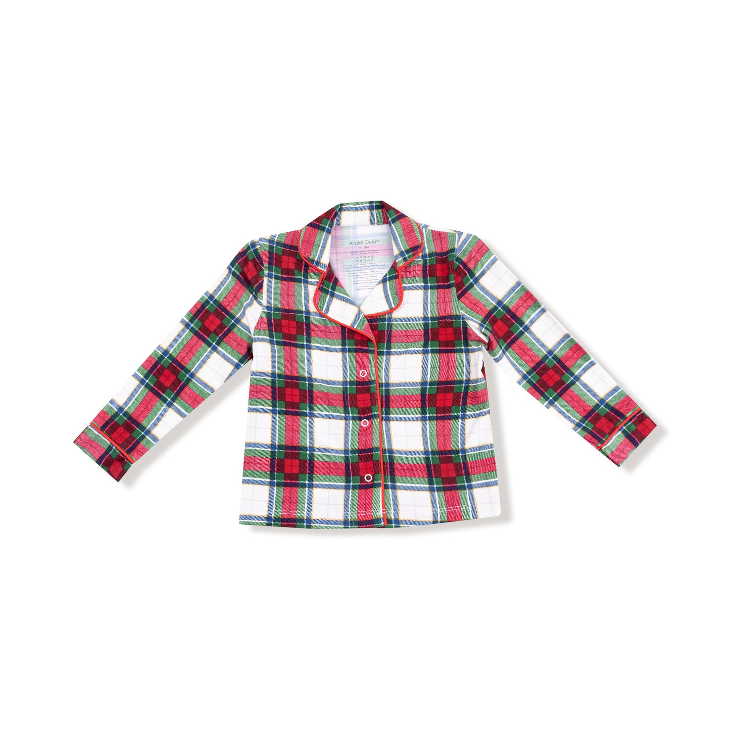 Kids Long Sleeve Coat Style with Pant in our  Holiday Plaid print from Angel Dear