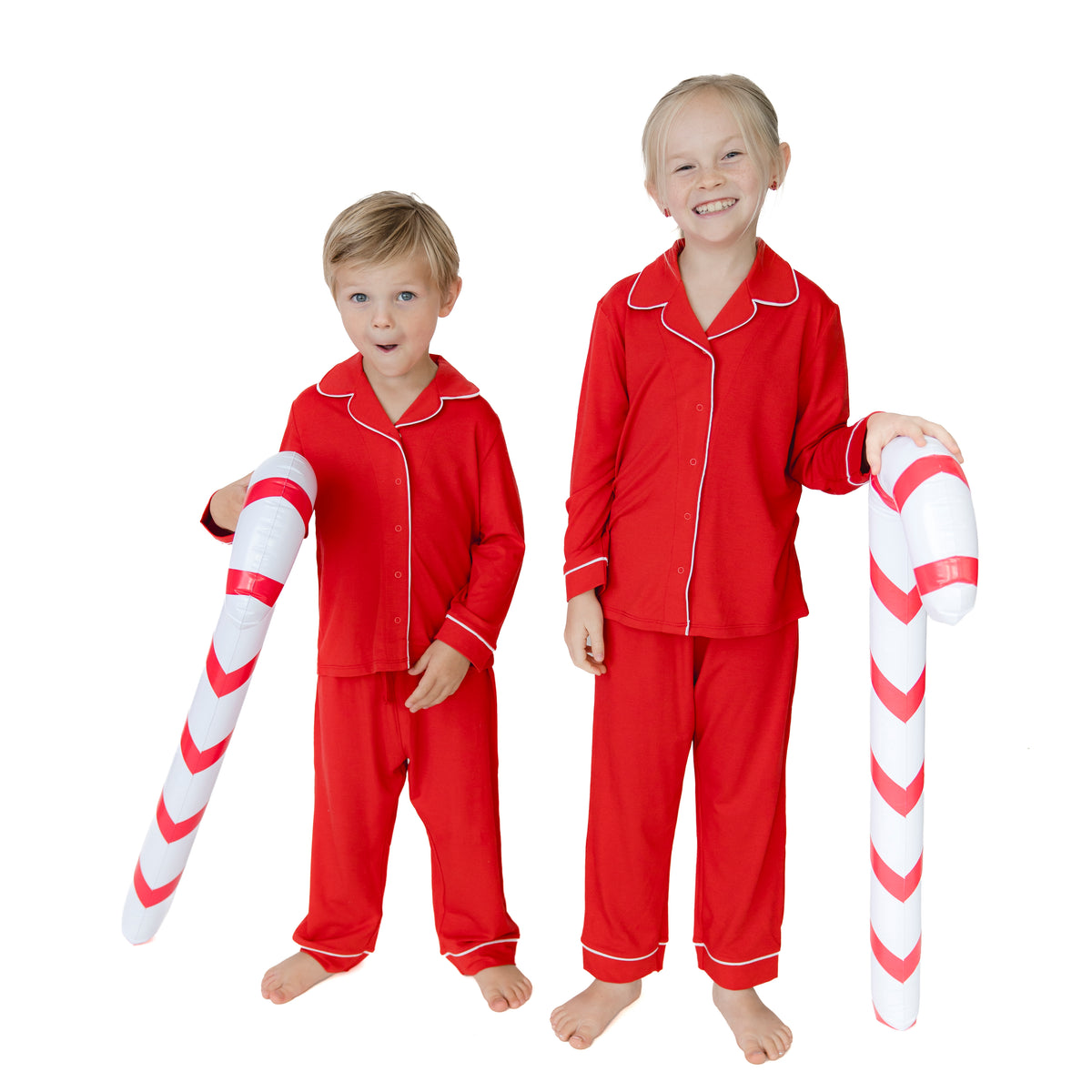 Ribbon Red - Kids Long Sleeve Coat Style with Pant