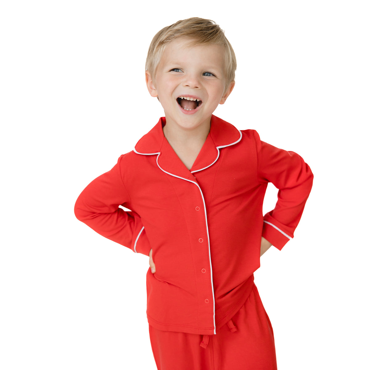 Ribbon Red - Kids Long Sleeve Coat Style with Pant
