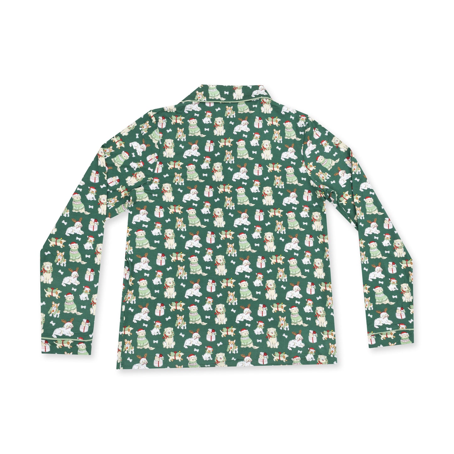 Christmas Dogs Uni - Adult Long Sleeve Coat Style and Pant with Pockets