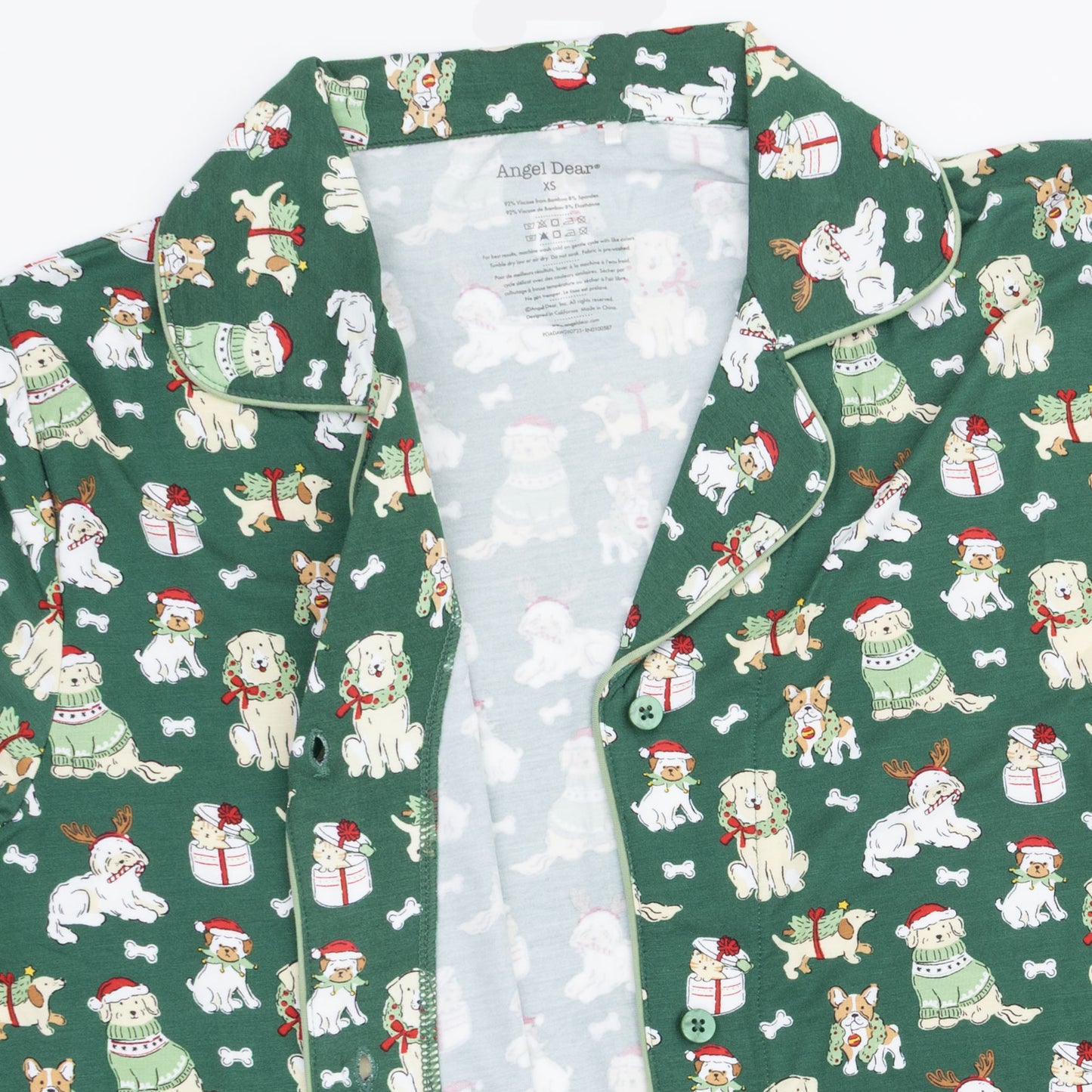 Christmas Dogs Uni - Adult Long Sleeve Coat Style and Pant with Pockets
