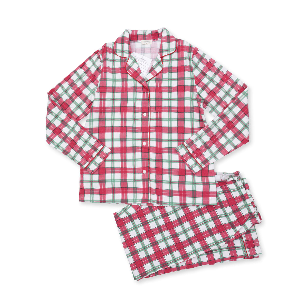 Holiday Plaid - Adult Long Sleeve Coat Style and Pant with Pockets