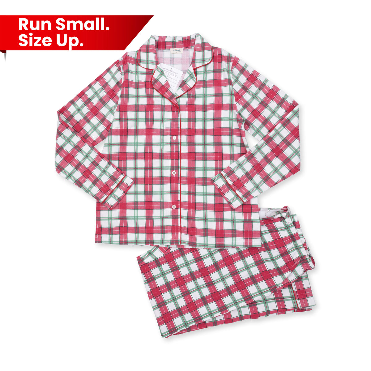 Holiday Plaid - Adult Long Sleeve Coat Style and Pant with Pockets