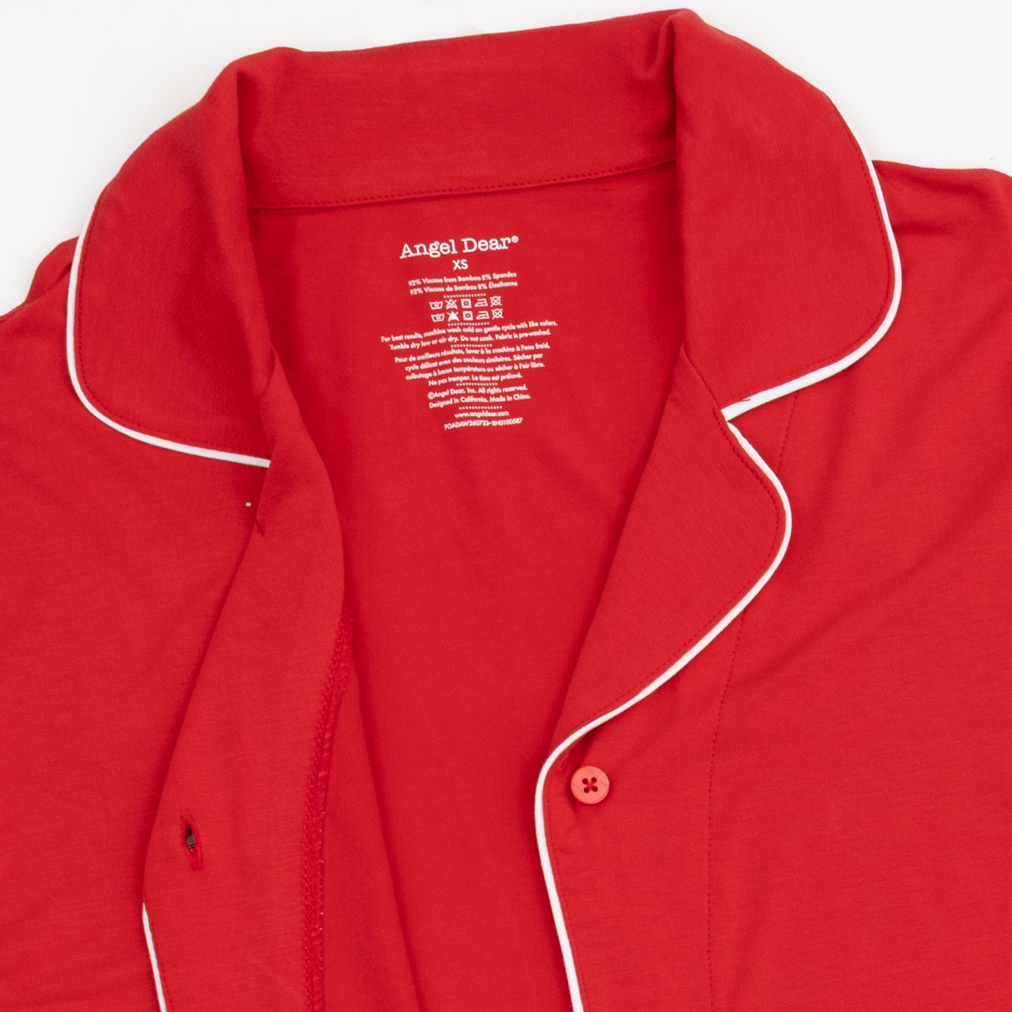 Ribbon Red - Adult Long Sleeve Coat Style and Pant with Pockets