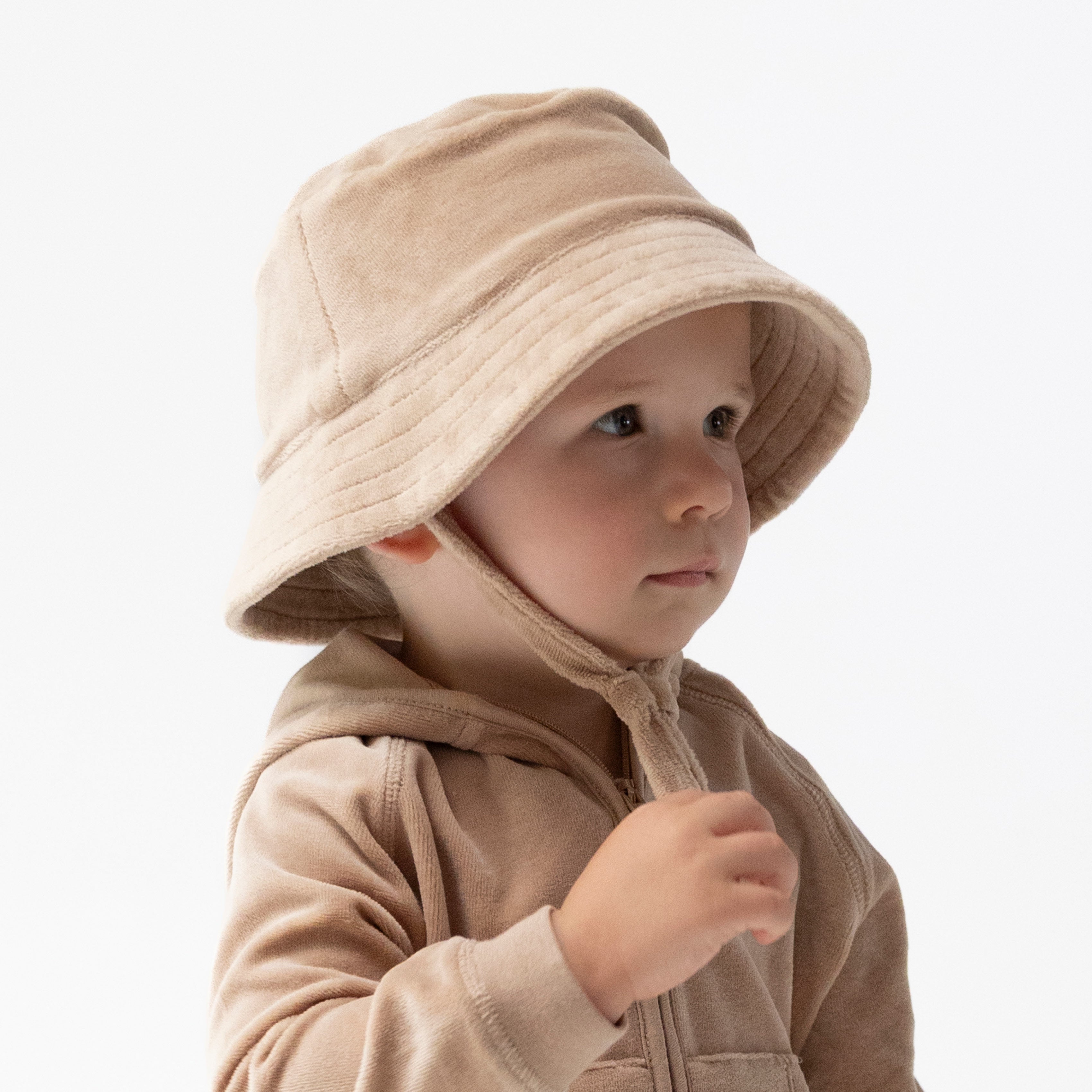 Bucket Hat in our  Velour Teddy Bear print from Angel Dear