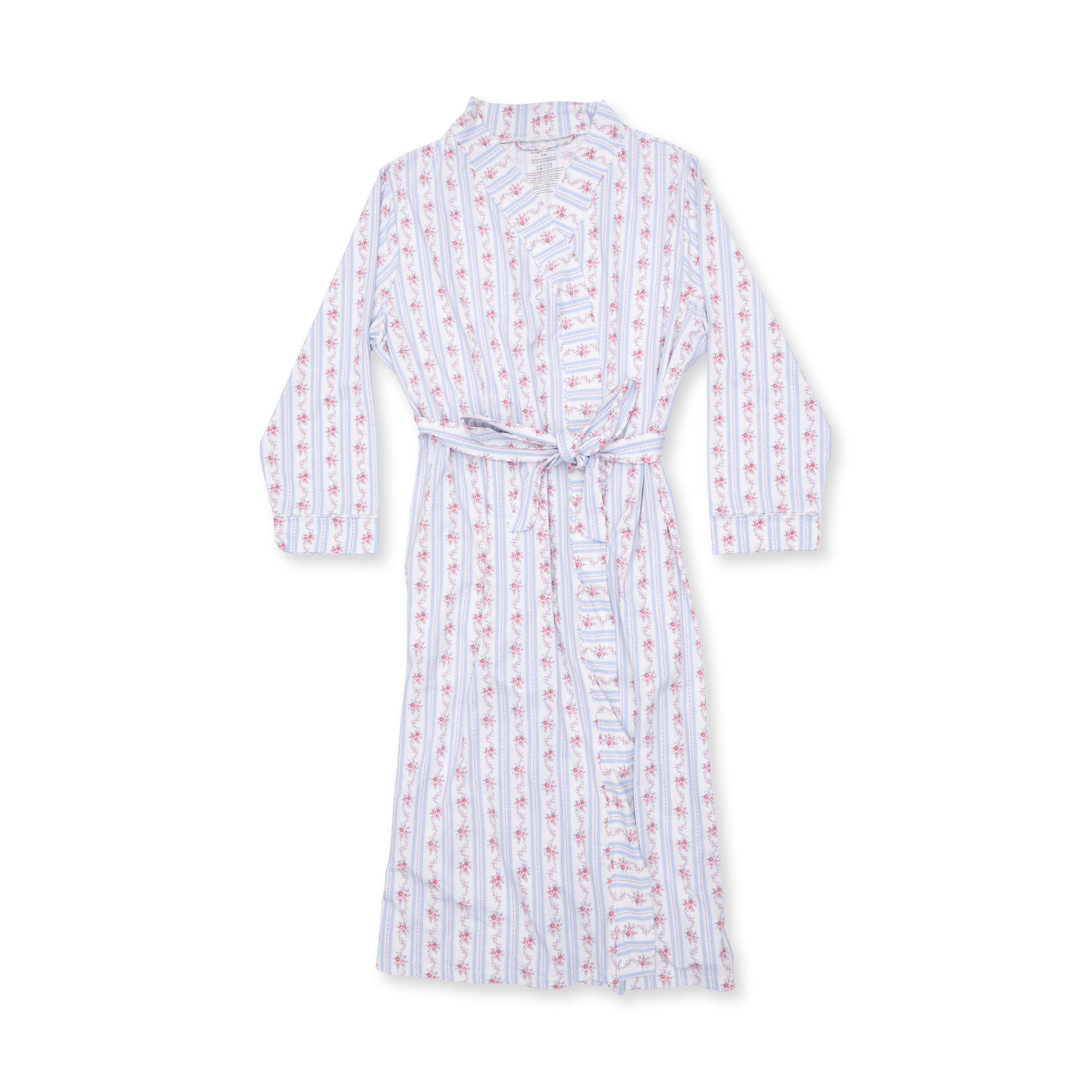 Anna Floral Stripe -  Adult Long Robe