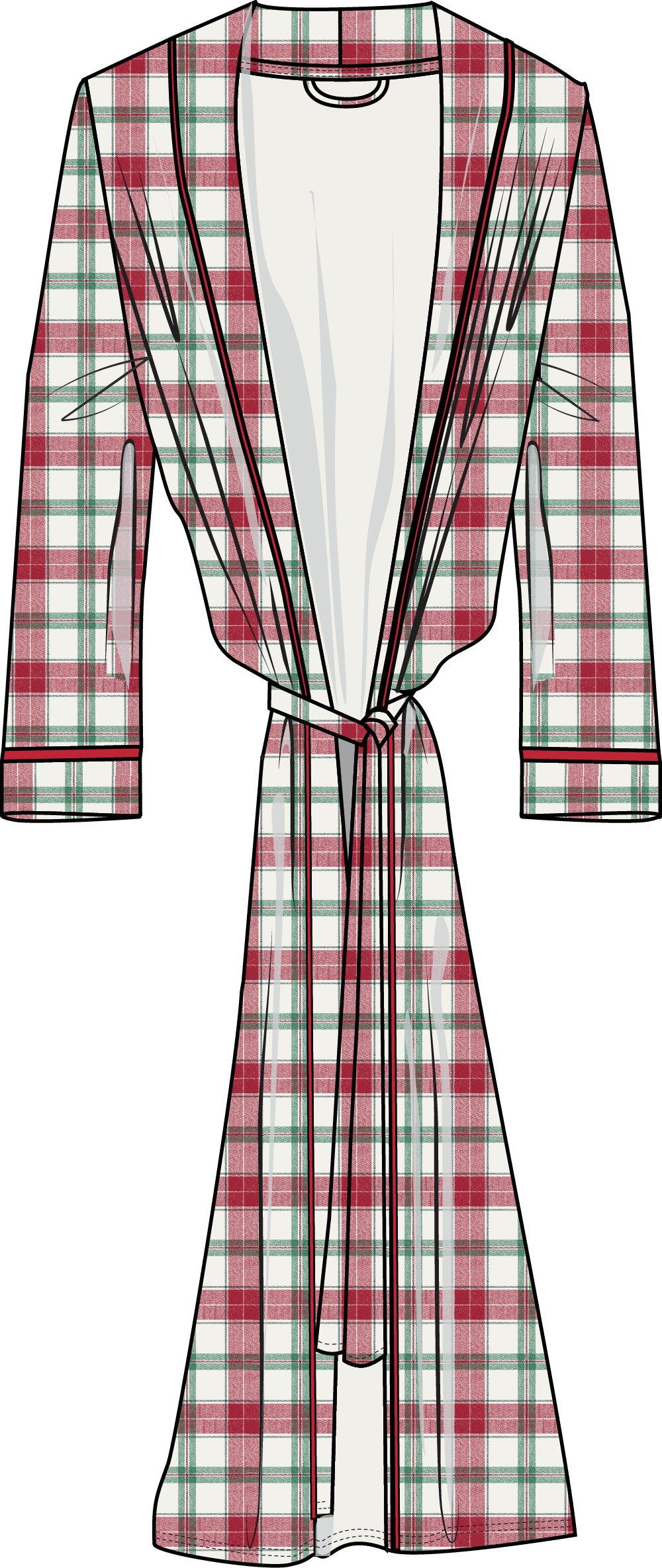 Holiday Plaid - Adult Long Robe