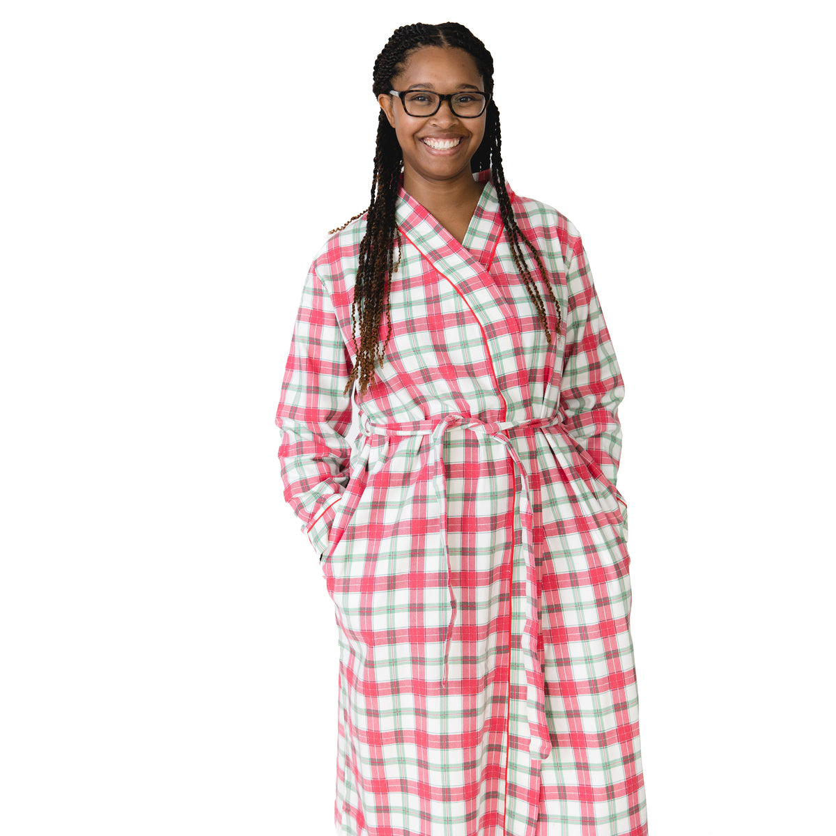 Holiday Plaid - Adult Long Robe