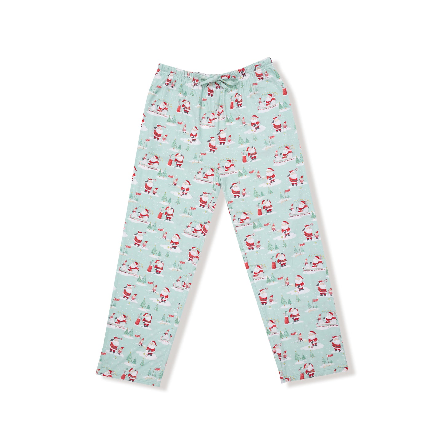 Adult Bottom with Pockets in our  Golfing Santa and Elves print from Angel Dear