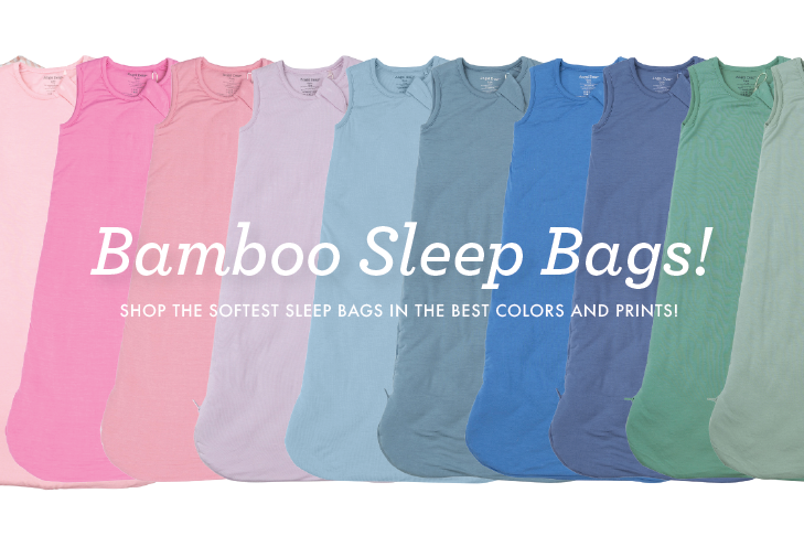 A colorful row display of bamboo sleep bags