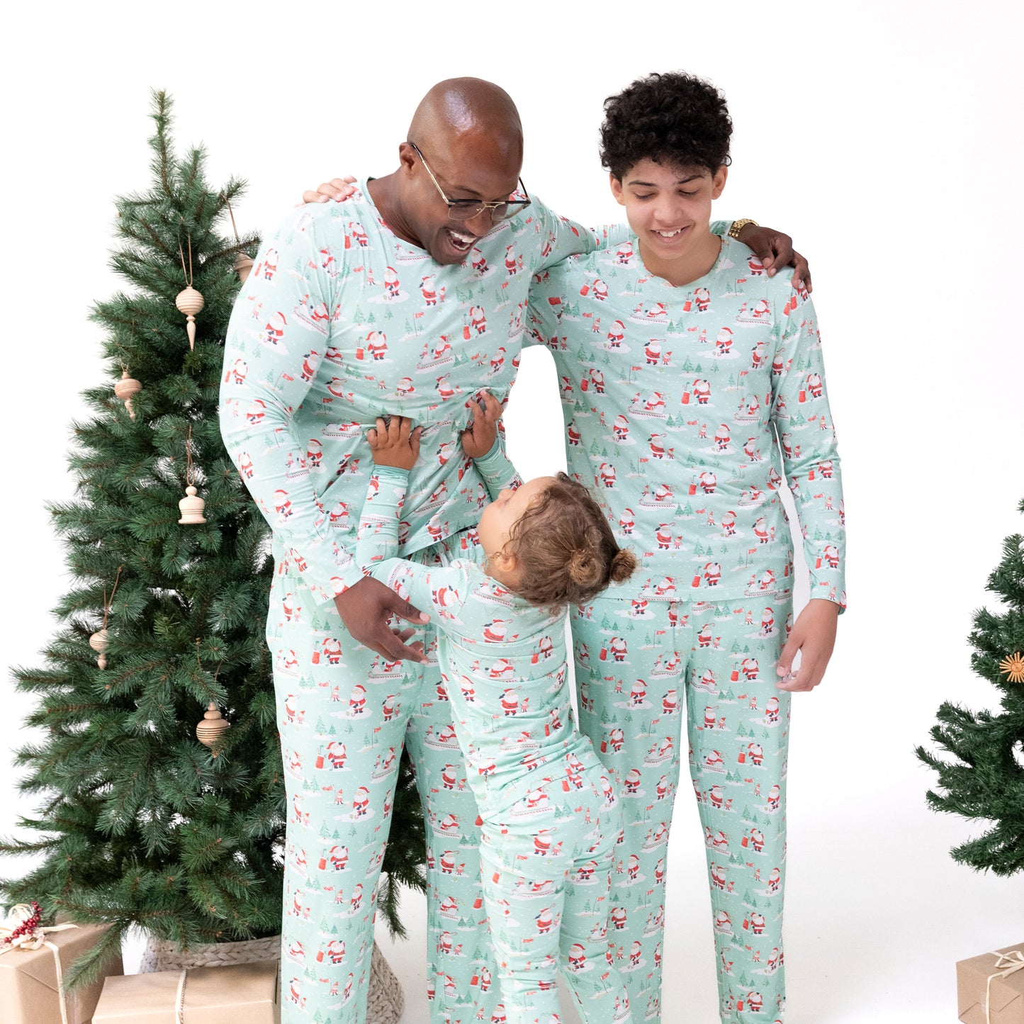 Adult Bottom with Pockets in our  Golfing Santa and Elves print from Angel Dear