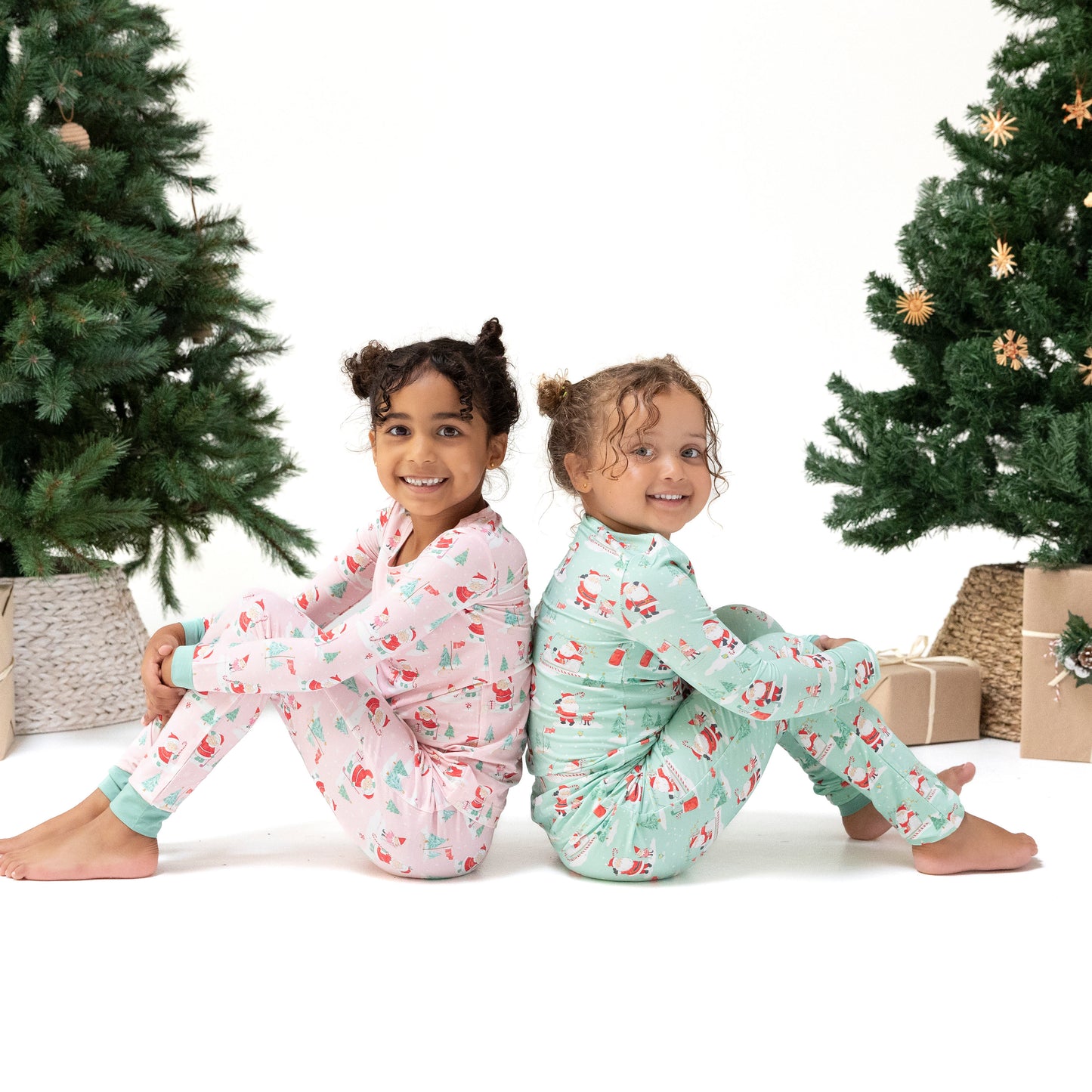 Long Sleeve Loungewear Set in our  Golfing Santa and Elves print from Angel Dear