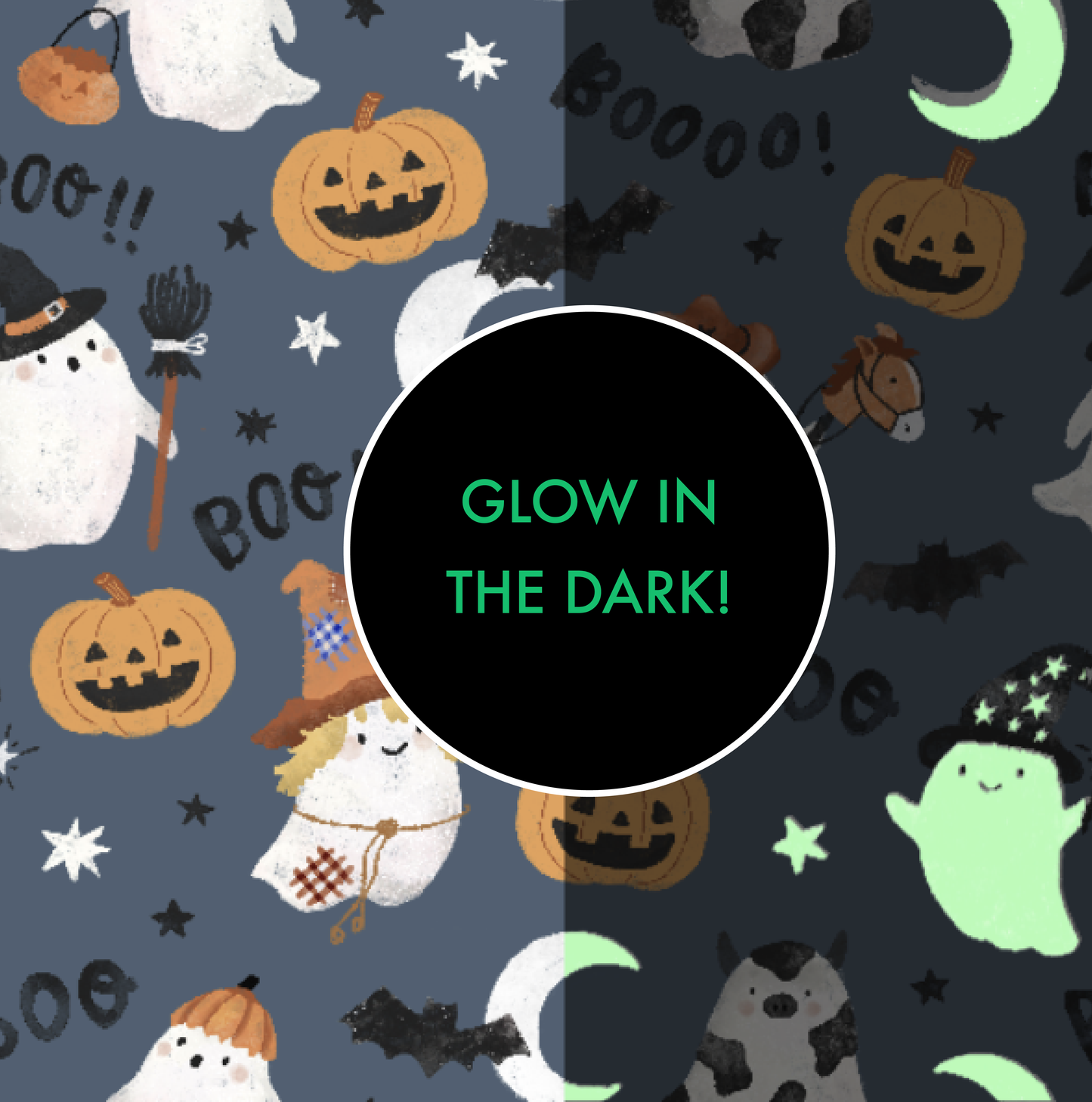 Swaddle Blanket in our  Costumed Ghosts - Glow In The Dark print from Angel Dear