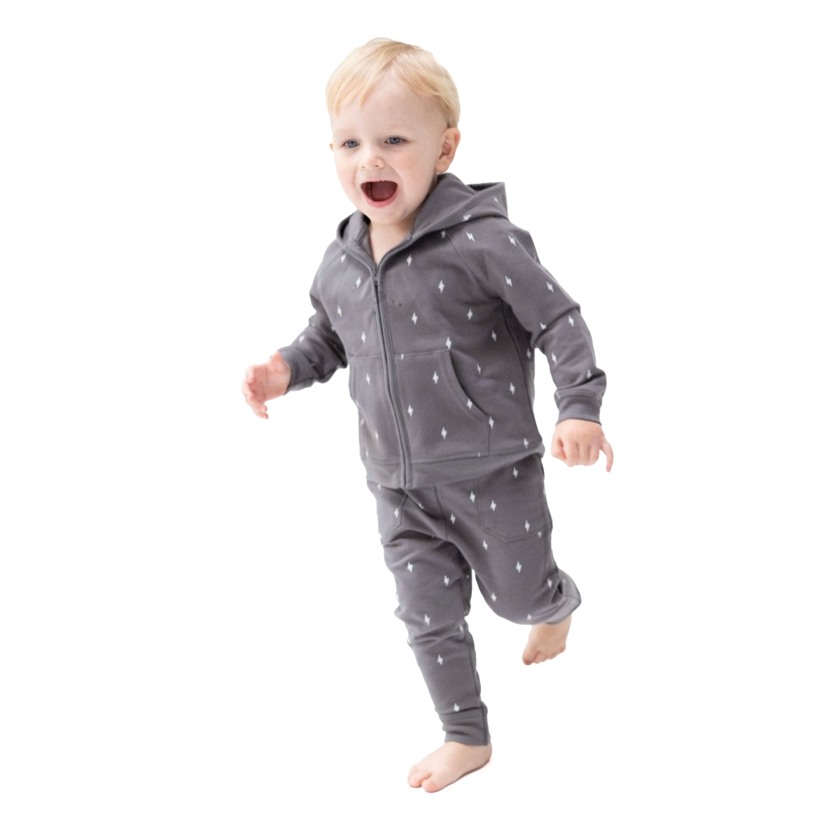 Boy in Lightning Bolt French Terry - Zip Hoodie