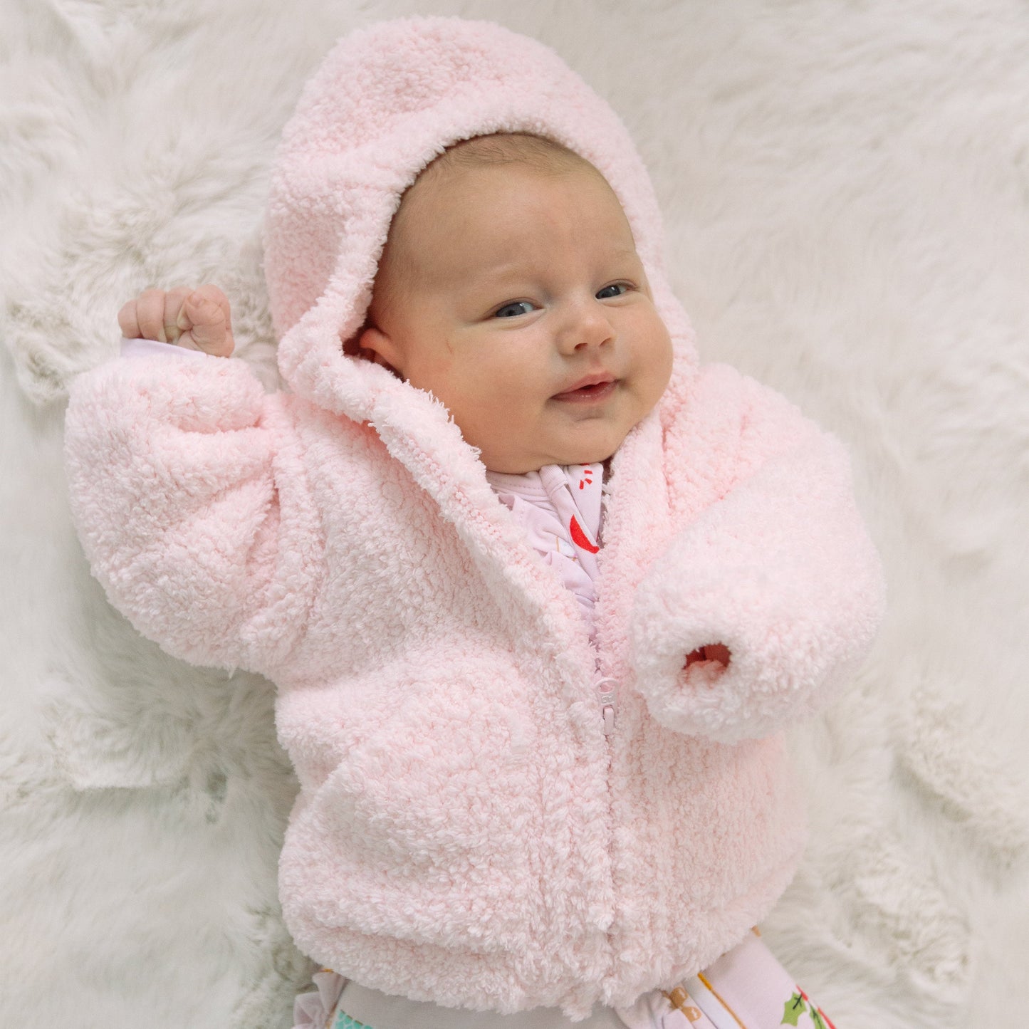 Chenille Hoodie - Pretty Pink-Angel Dear