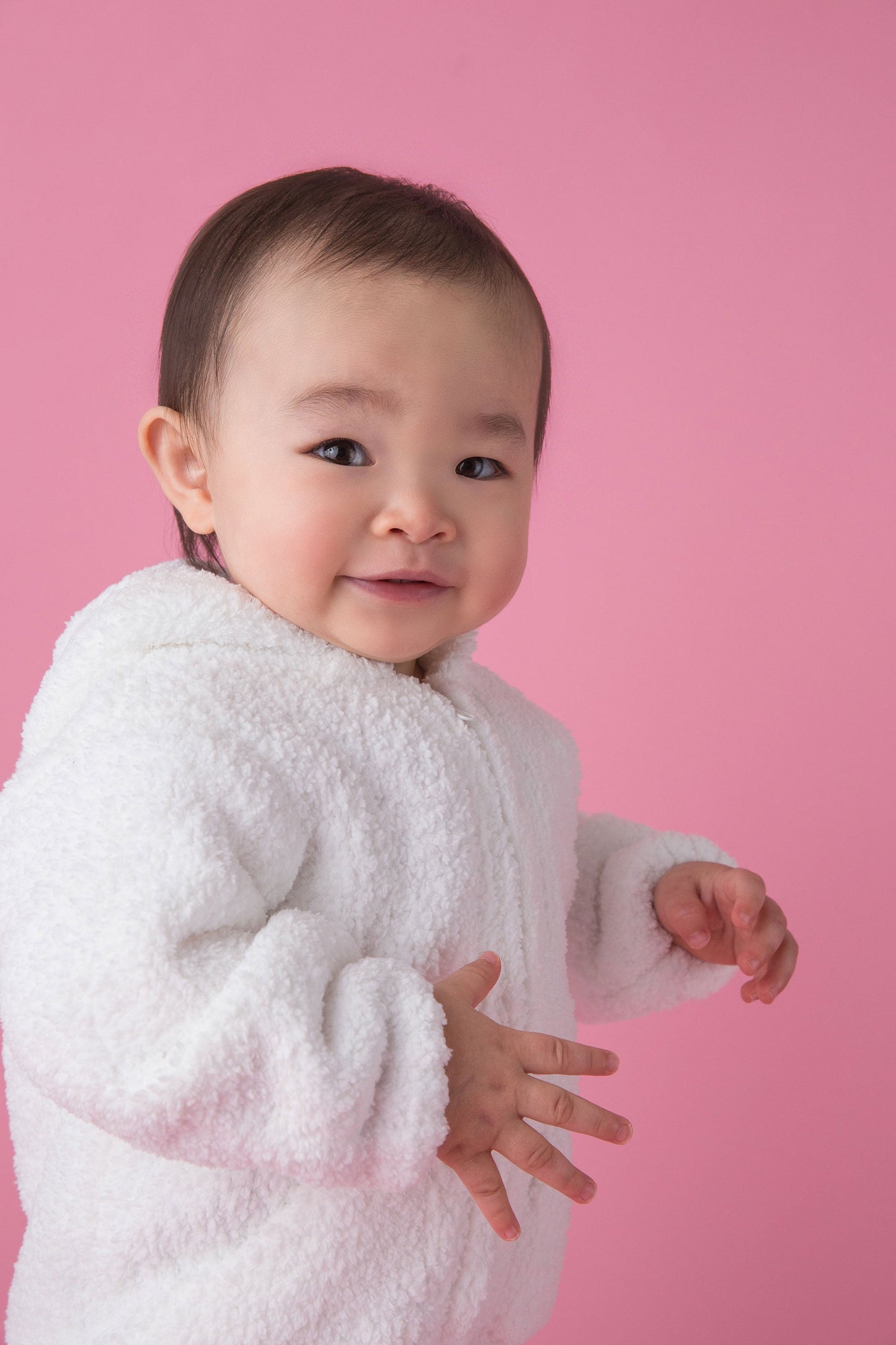 Chenille Hoodie - White-Angel Dear