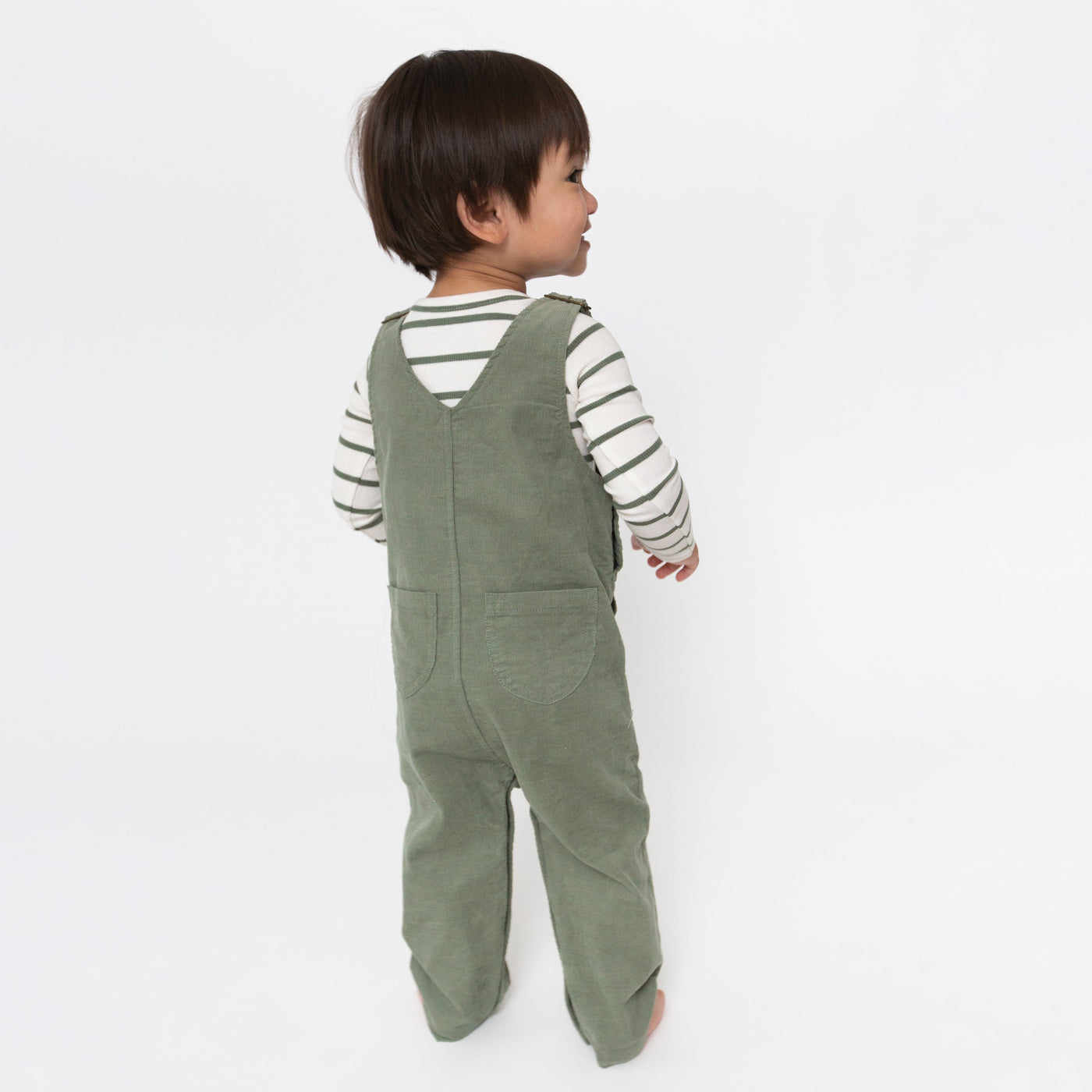 Classic Corduroy Overall - Oil Green - Angel Dear