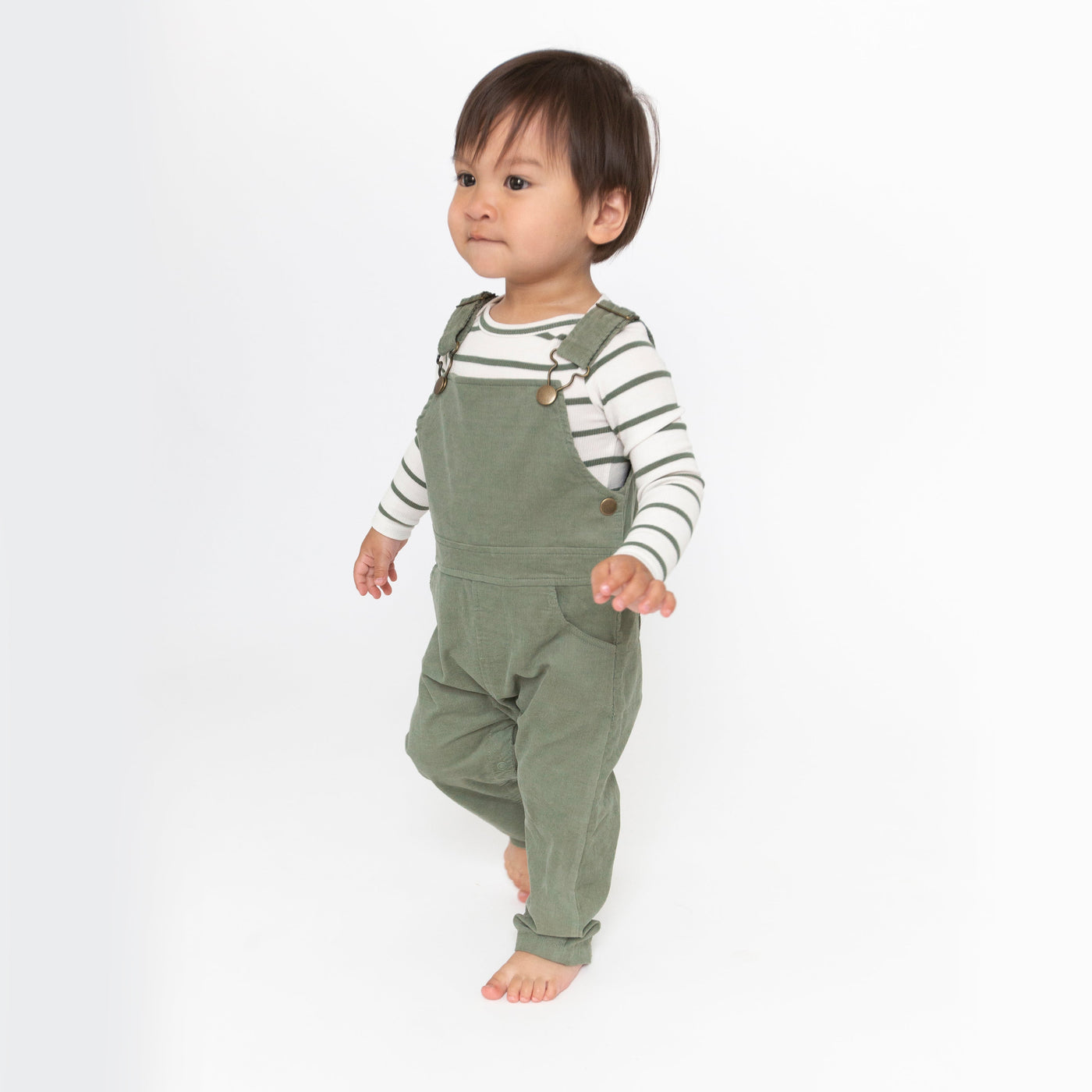 Classic Corduroy Overall - Oil Green - Angel Dear