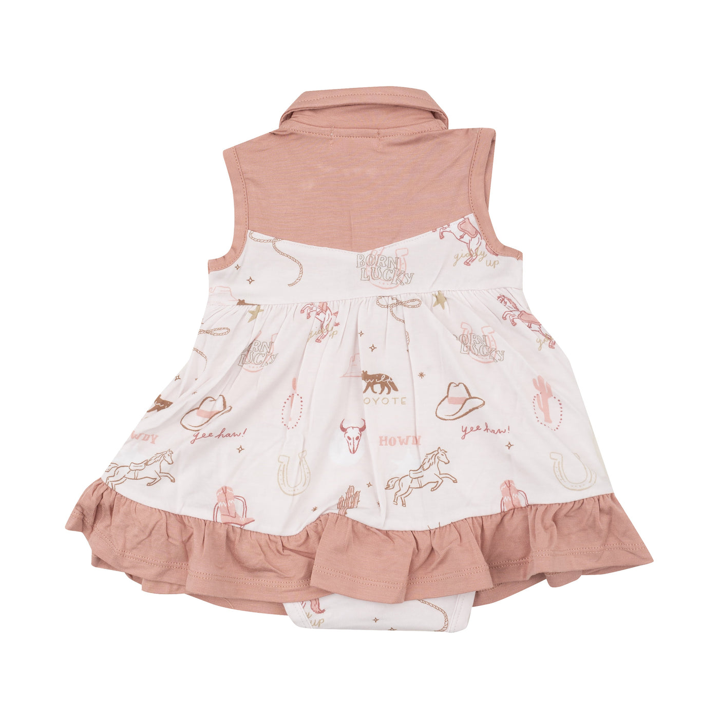 Cowgirl Bodysuit Dress - Wild West Pink-Angel Dear