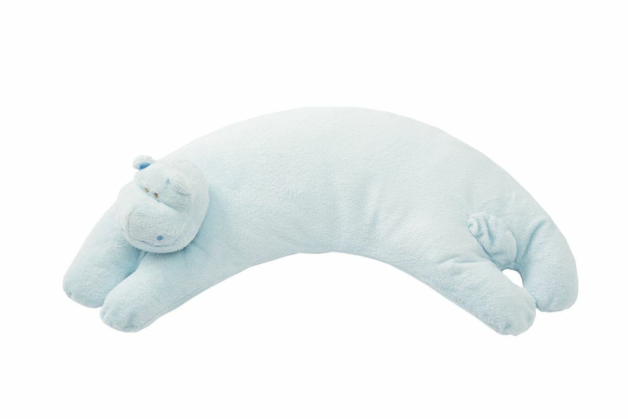 Curved Pillow- Blue Hippo - Angel Dear