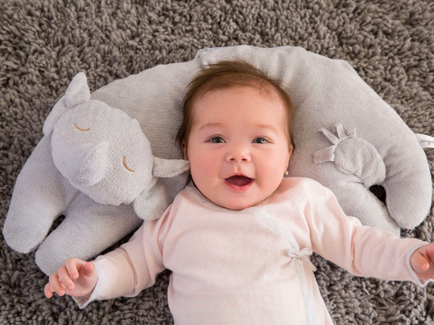 Curved Pillow - Grey Elephant-Angel Dear