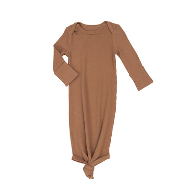 Knotted Gown - Pecan Brown Waffle - Angel Dear
