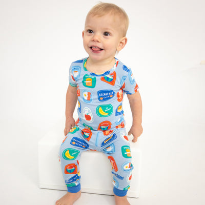 Loungewear Set - Breakfast Club Patches Blue by Angel Dear