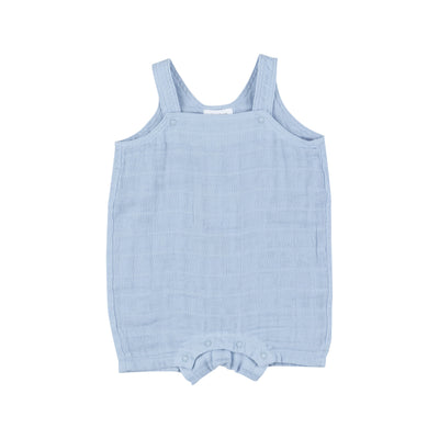 Overall Shortie - Dusty Blue Solid Muslin - Angel Dear