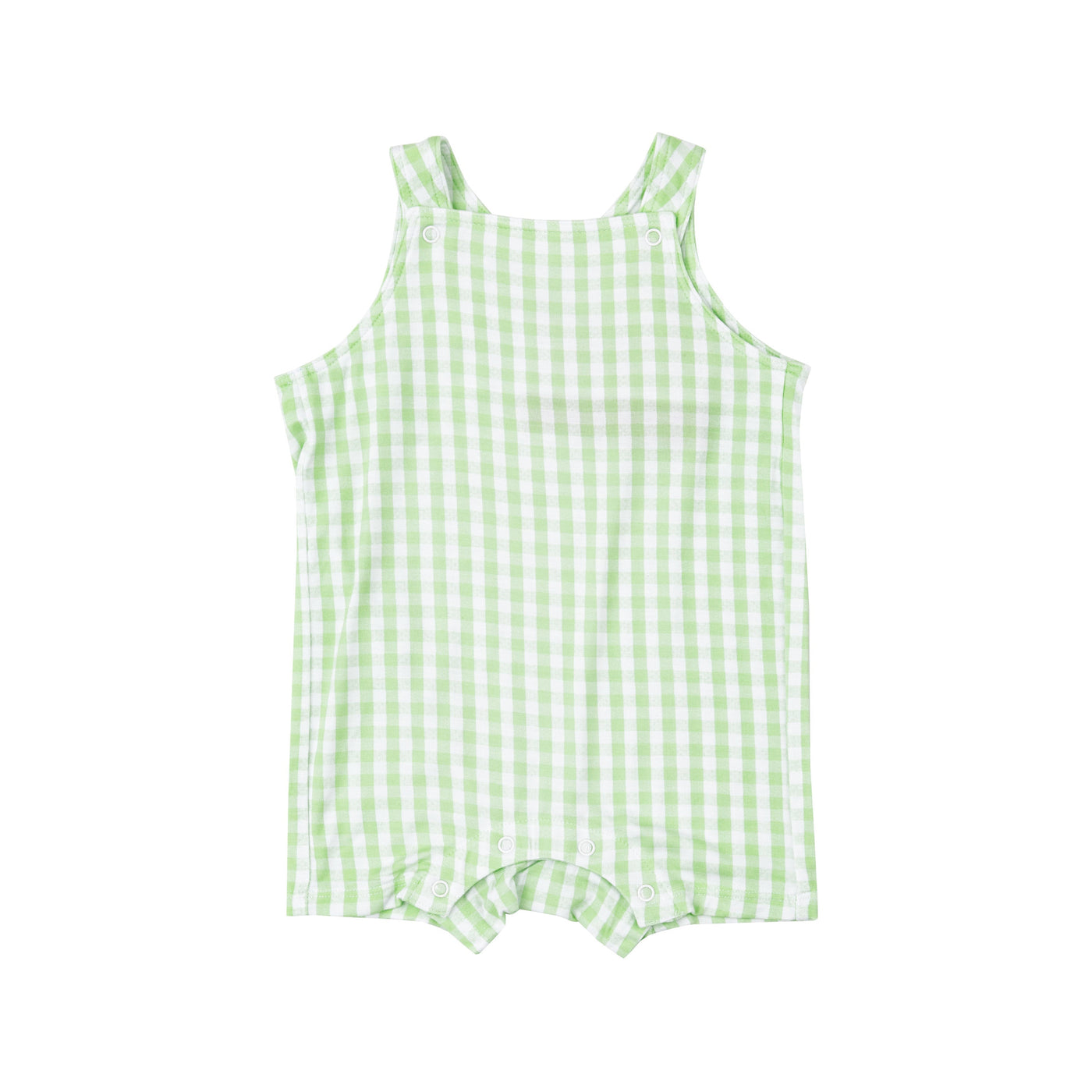 Overall Shortie - Mini Gingham Green by Angel Dear