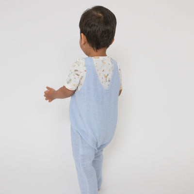 Overalls - Dusty Blue Solid Muslin by Angel Dear