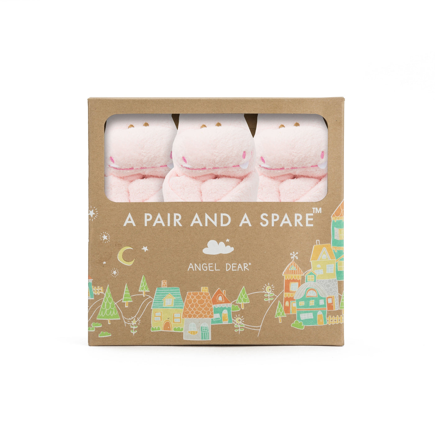 Pair and a Spare - Pink Hippo-Angel Dear