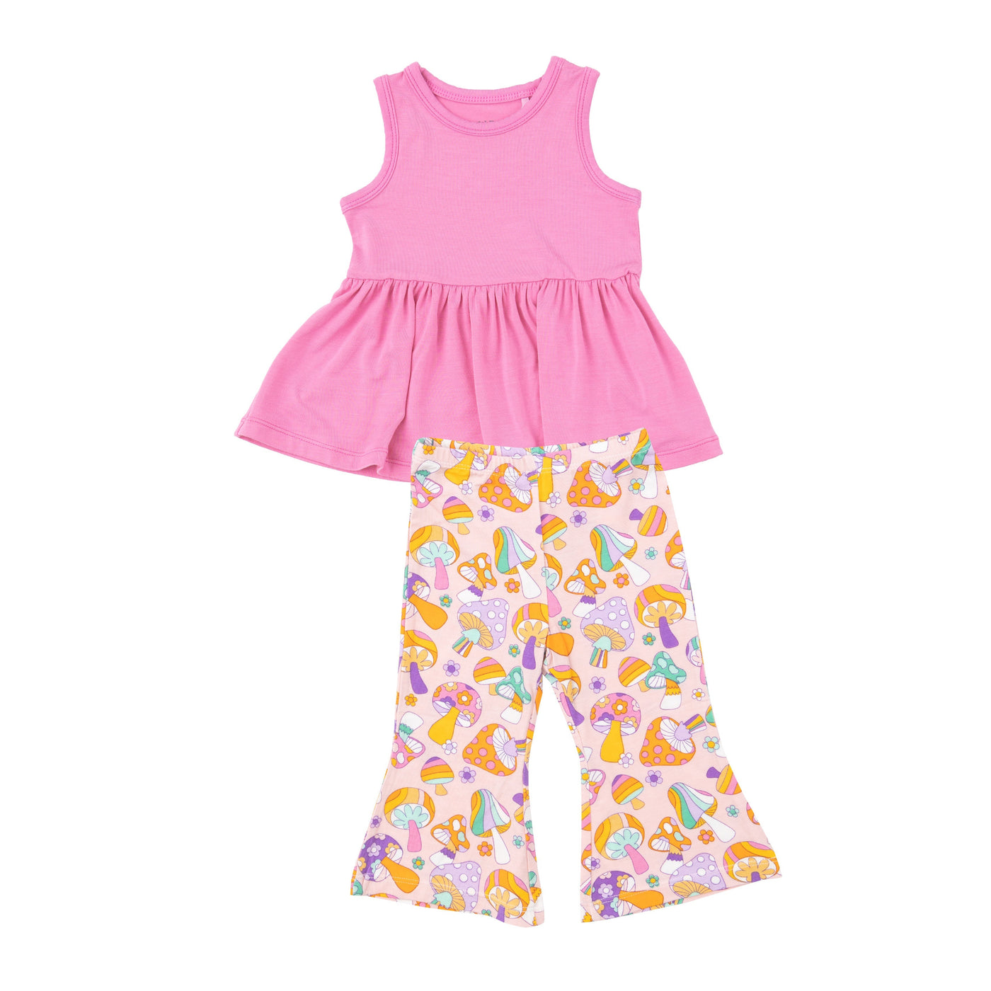 Peplum Tank Top + Baby Bells - Flower Power Mushrooms - Angel Dear