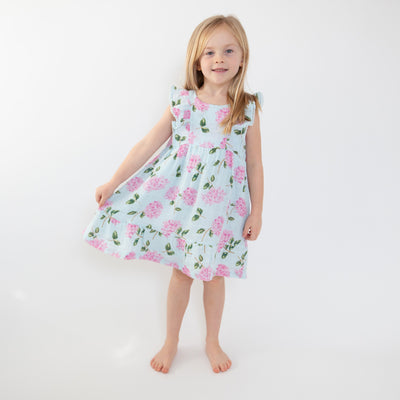 Picot Trim Edged Dress And Dc - Hydrangeas - Angel Dear