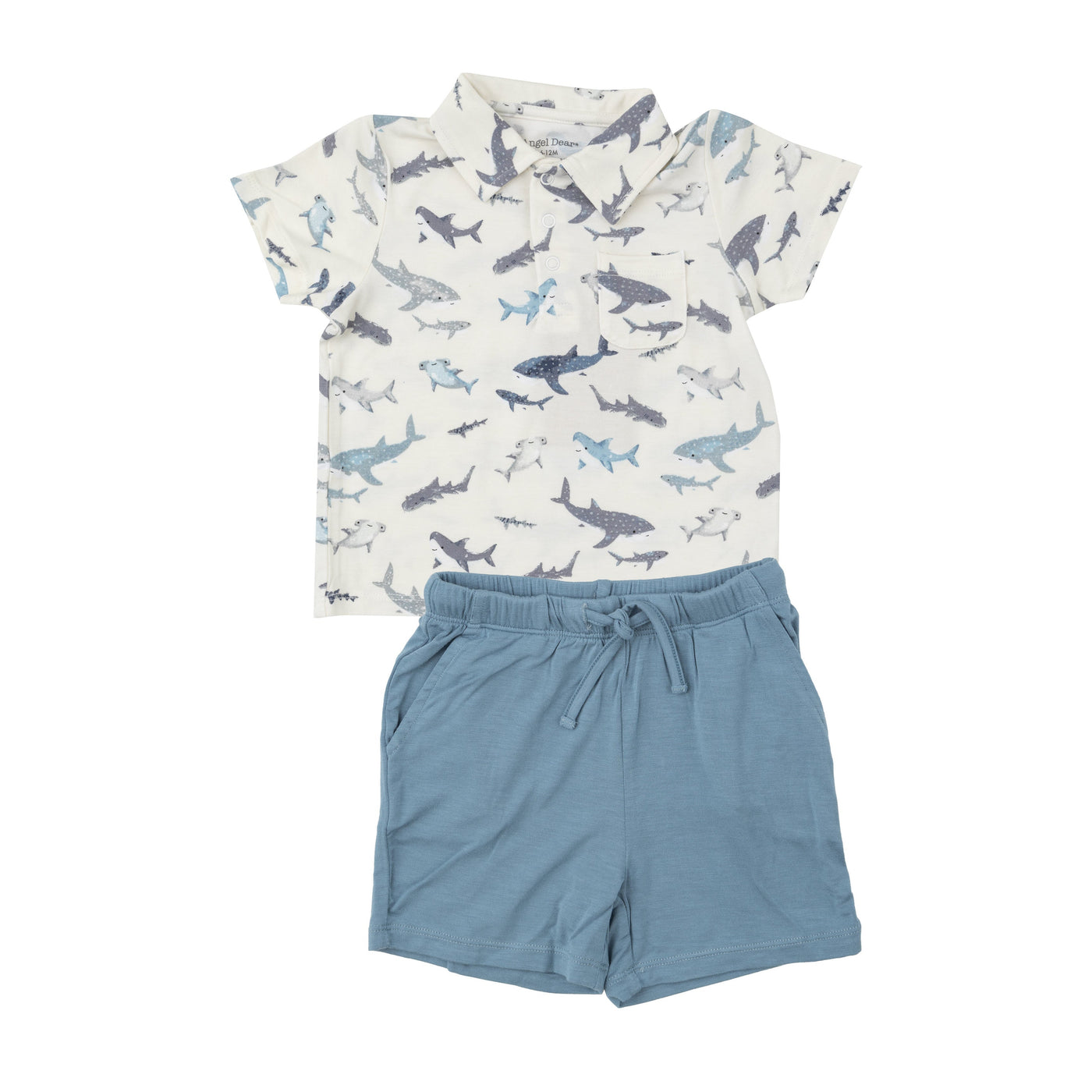 Polo Shirt & Short Set - Sharks - Angel Dear