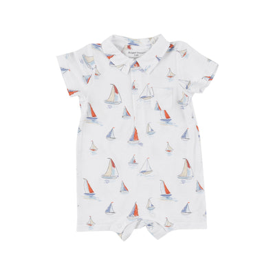 Polo Shortie - Sketchy Sailboats - Angel Dear